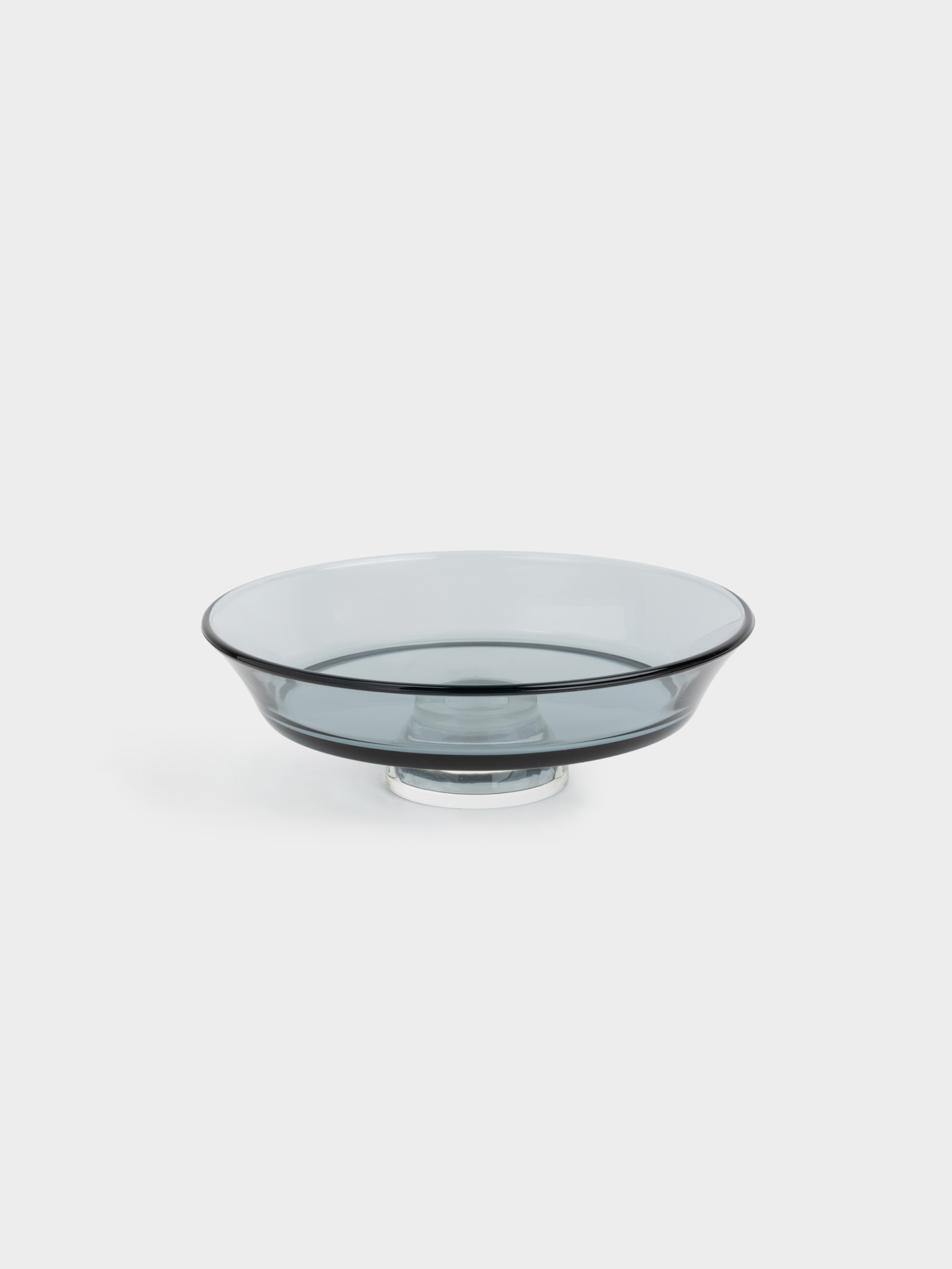 Блюдо на ножке, 20х7 см, стекло, серое, Clear grey, image-2