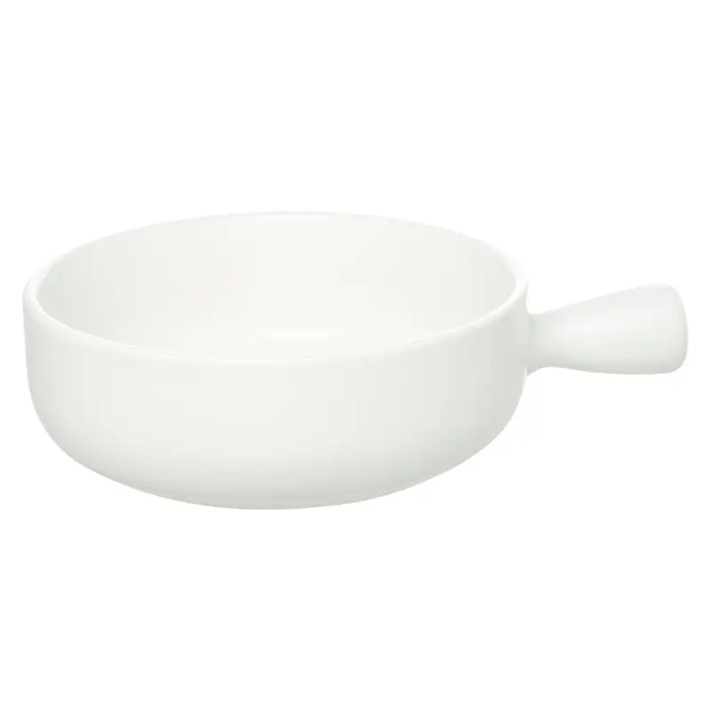 Форма для запекания, 15 см, с ручкой, круглая, керамика, белая, Light kitchen ,image-0