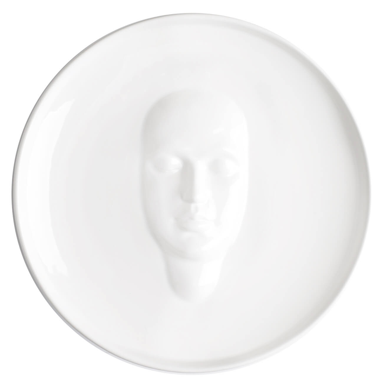 Блюдо, 24 см, керамика, белое, Лицо, Face блюдо стеклокерамика круглое 29 см белое friends time luminarc p6283