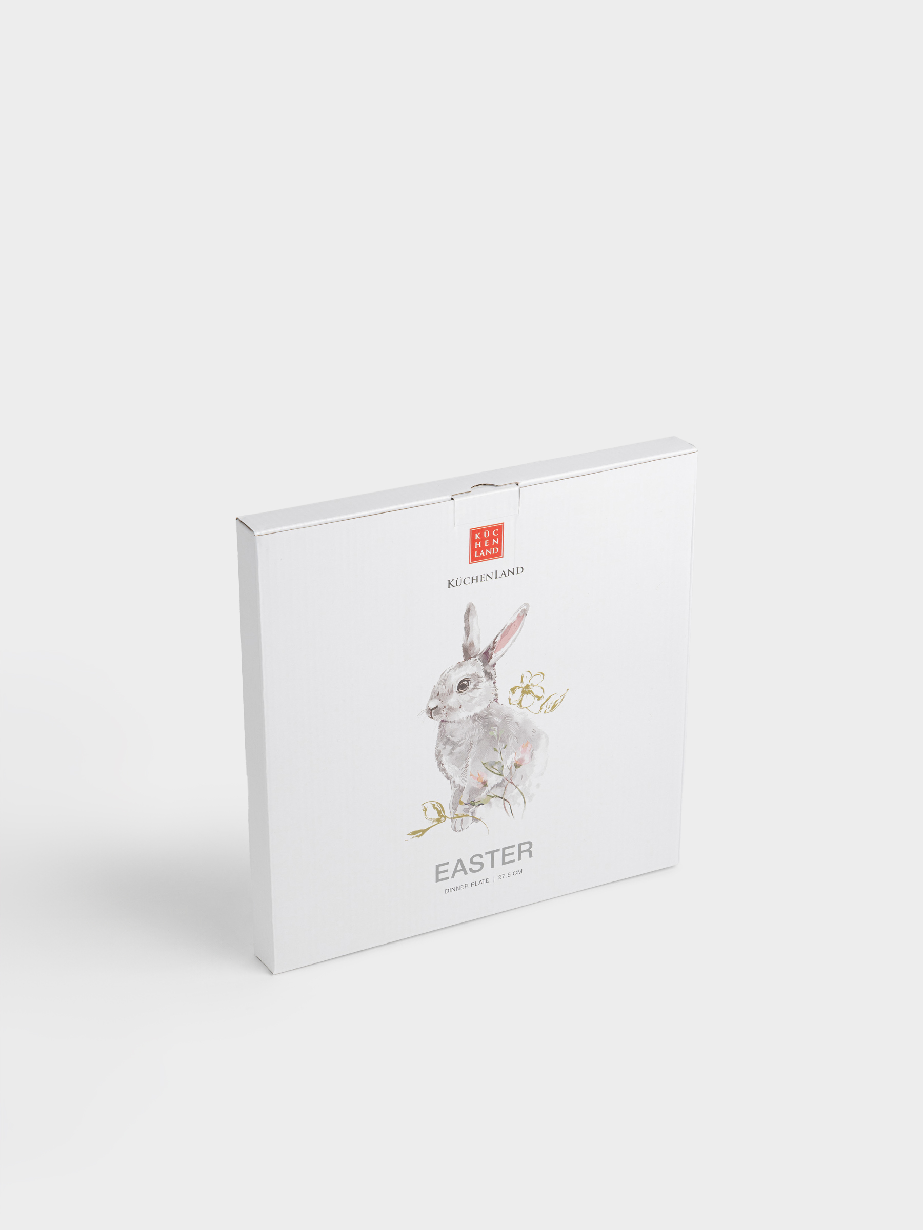 Тарелка обеденная, 28 см, с золотистым кантом, Кролик в цветах, Easter, image-5