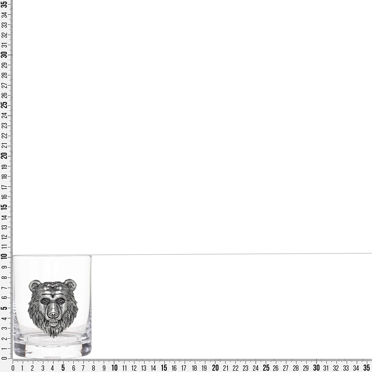Стакан для виски, 340 мл, стекло/металл, серебристый, Медведь, Lux elements изображение № 6