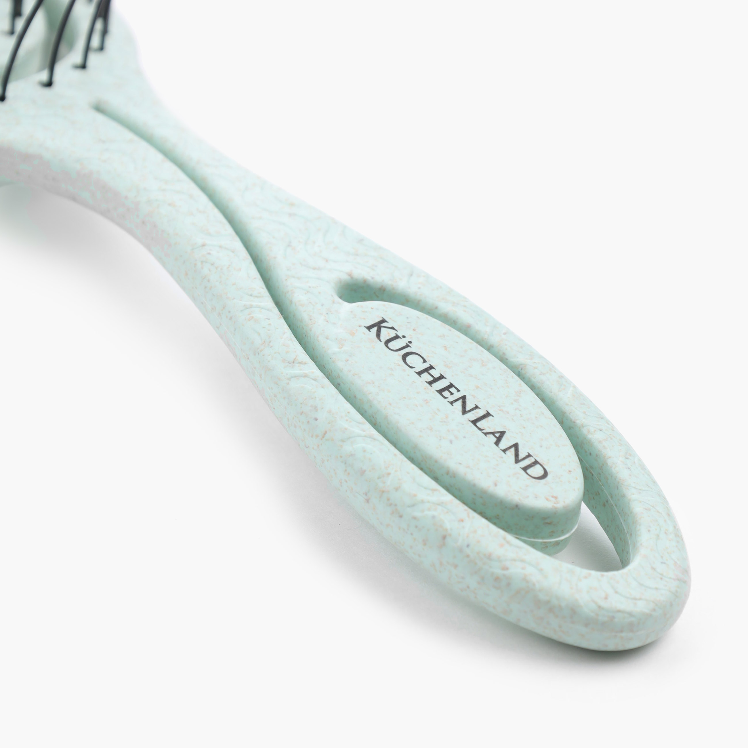 Расческа массажная для волос, 22 см, растительное волокно/пластик, зелено-голубая, Zipo изображение № 5
