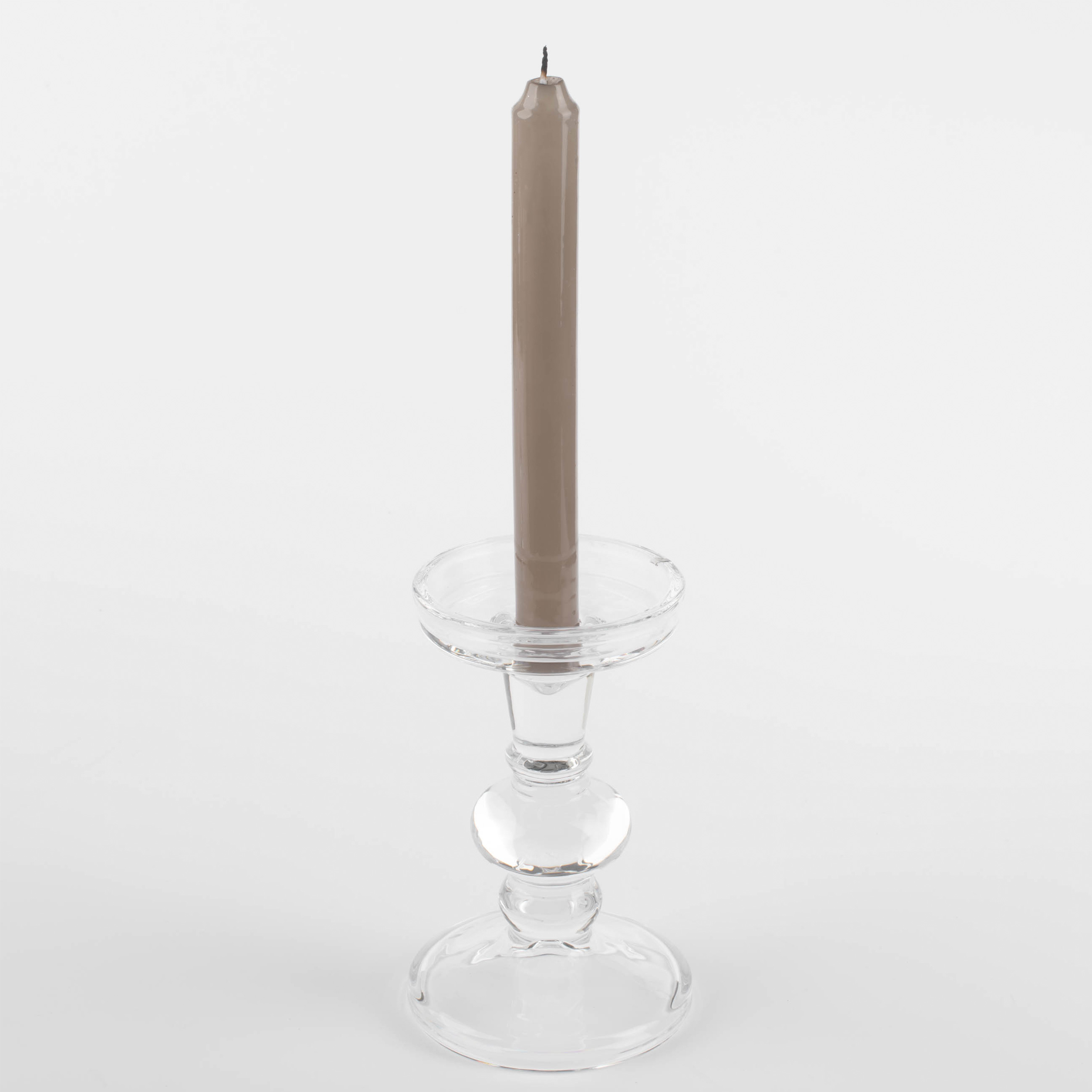 Подсвечник, 15 см, для одной свечи, на ножке, стекло, Clear изображение № 6