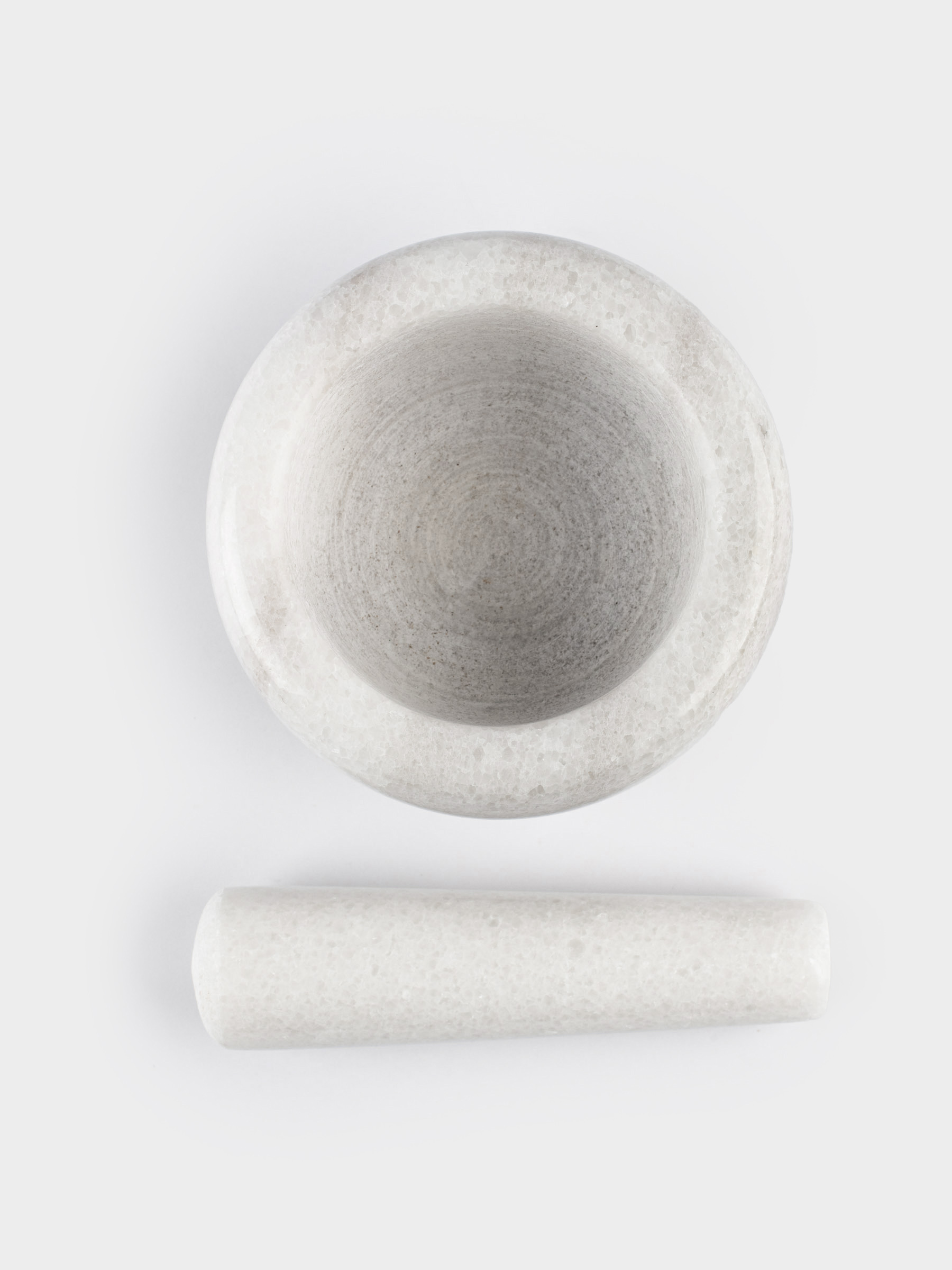 Ступка для специй, 10 см, с пестиком, мрамор, белая, Полоса, Marble, image-8