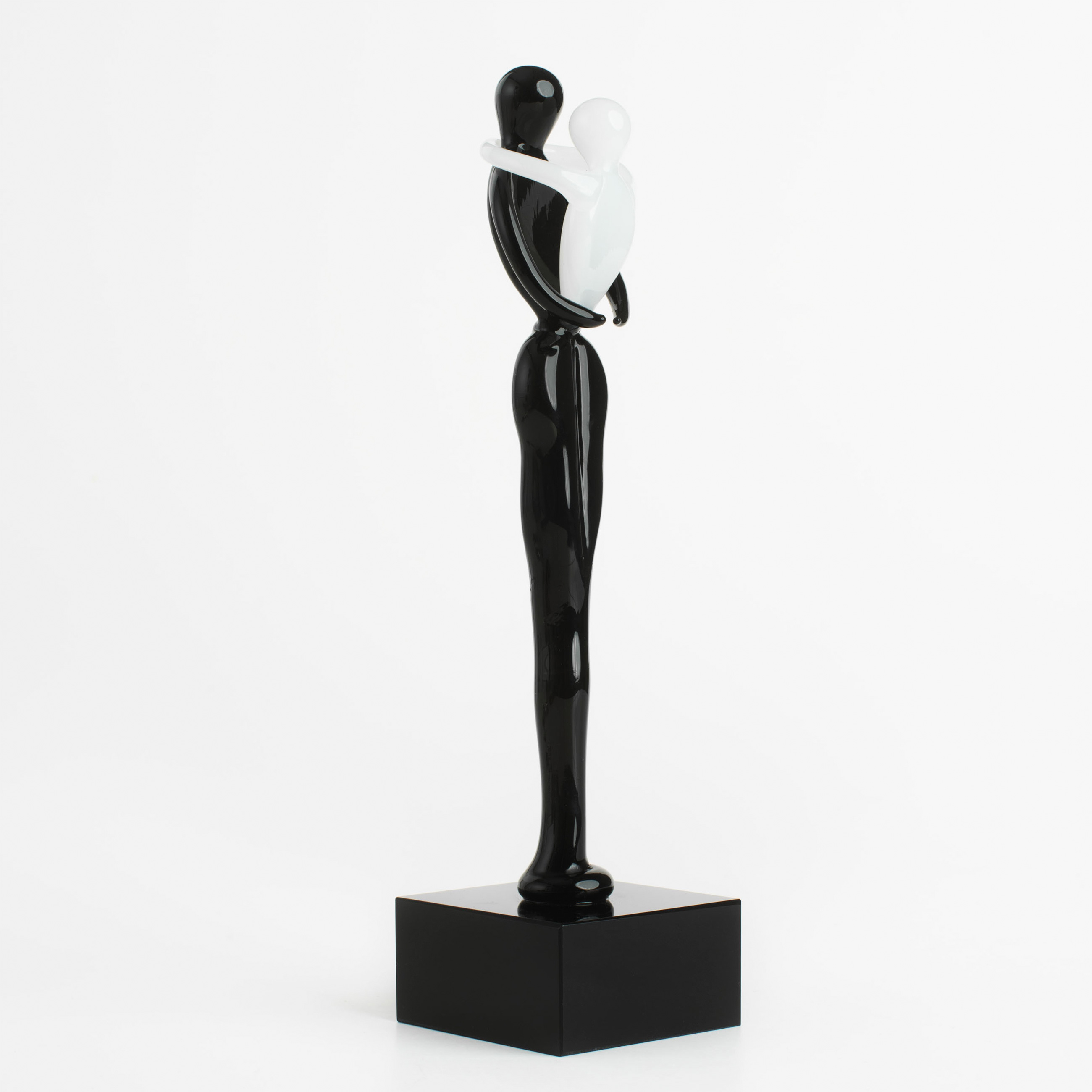Статуэтка, 18 см, на подставке, стекло, черно-белая, Пара, Vitreous изображение № 2