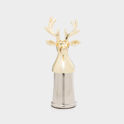 Емкость для соли или перца, 16 см, металл, серебристо-золотистая, Олень, Arctic deer ,image-0