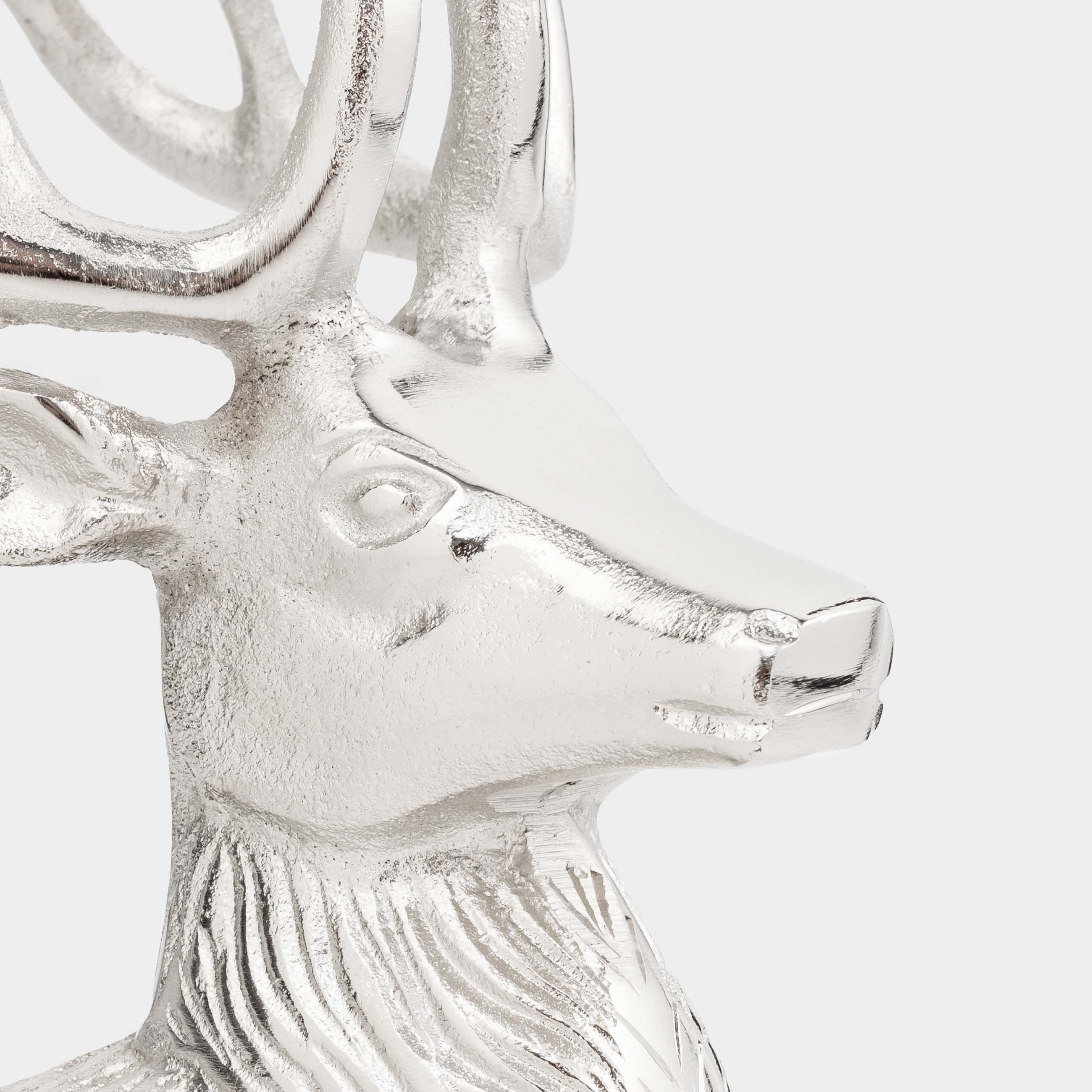 Подставка для бутылки, 20 см, металл, серебристая, Олень, Arctic deer