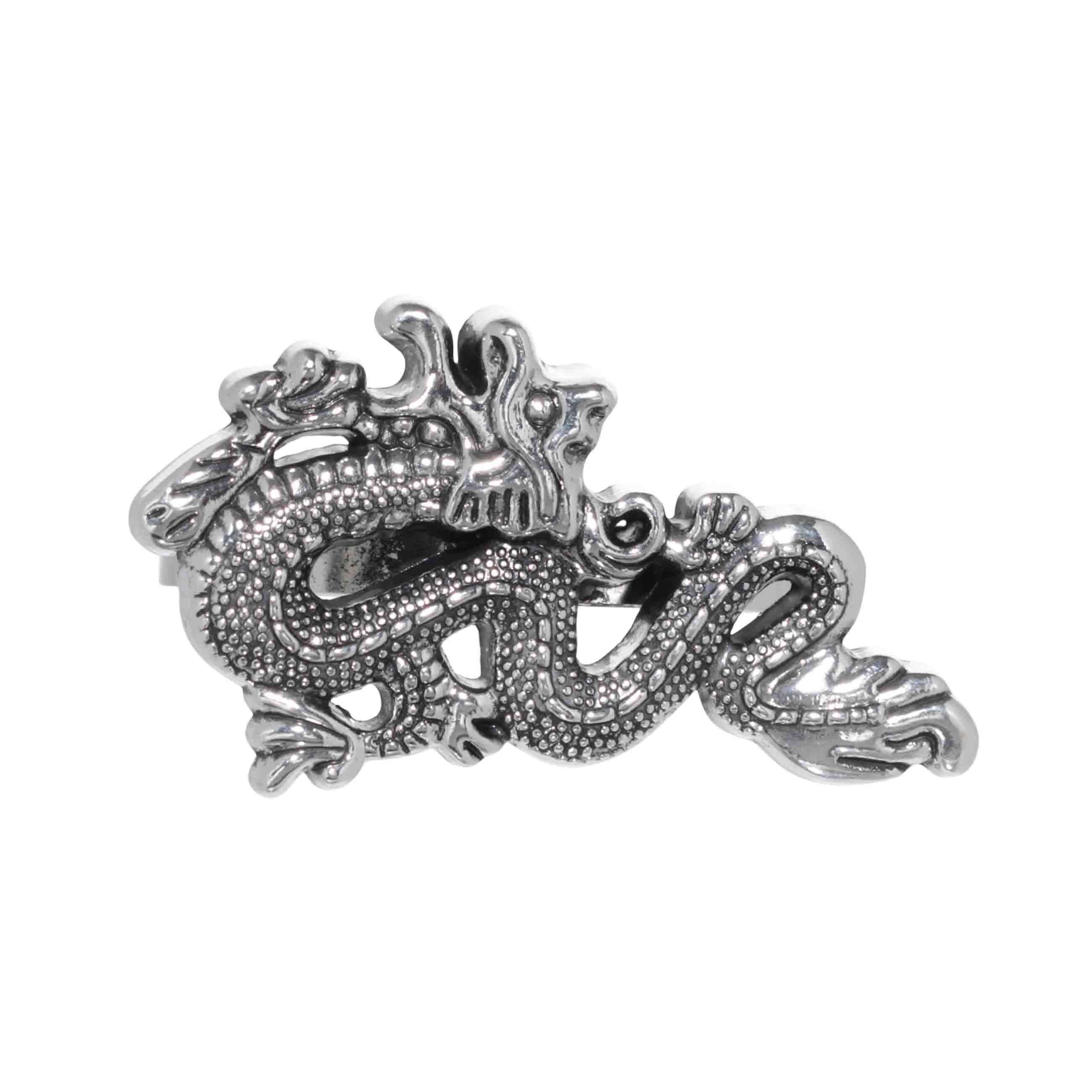Кольцо для салфеток, 5 см, металл, серебристое, Дракон, Dragon dayron изображение № 2