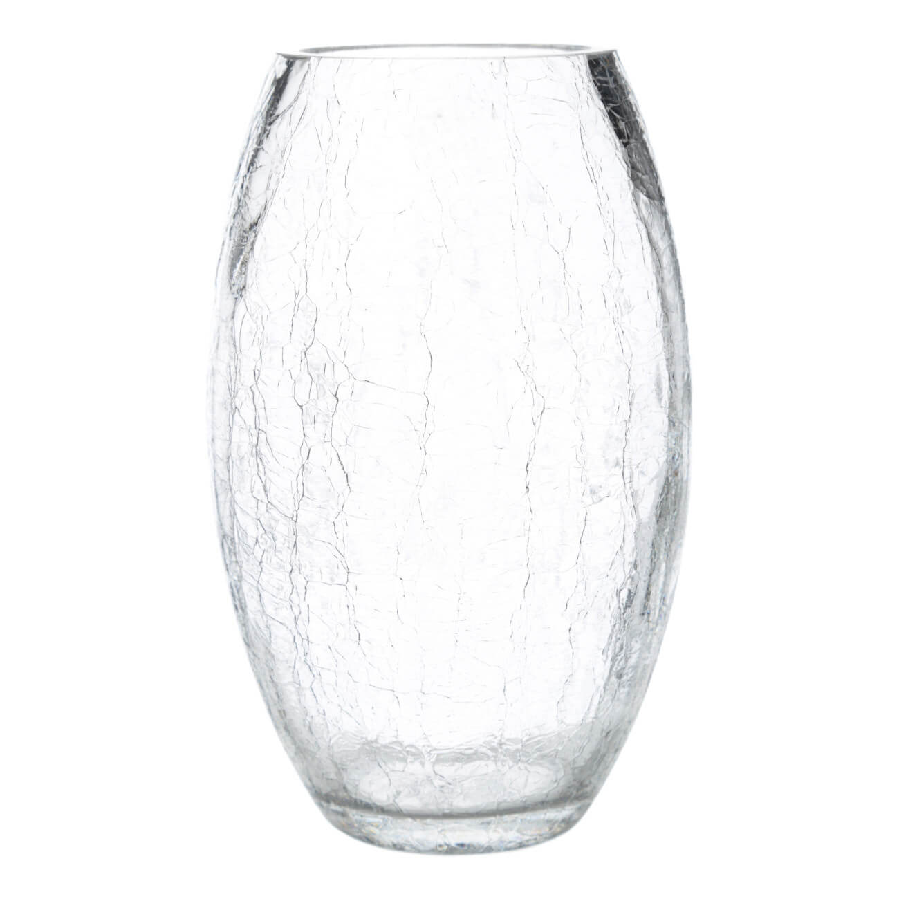 Ваза для цветов, 24 см, стекло, Кракелюр, Ice bacalar negro ваза