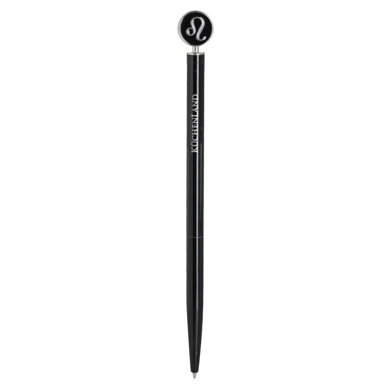 Ручка шариковая, 15 см, с фигуркой, сталь, черно-серебристая, Лев, Zodiac ручка закладка