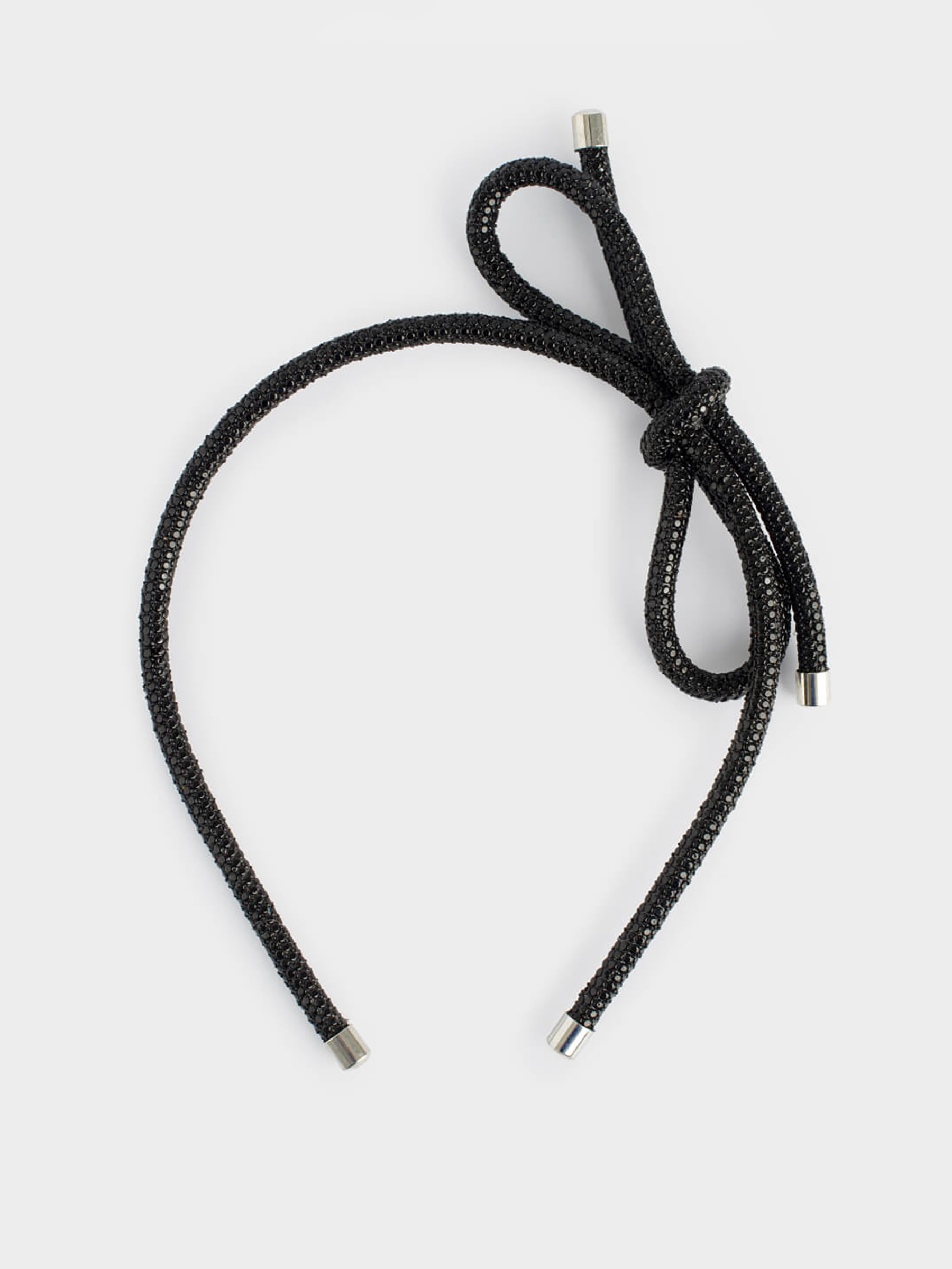 Ободок для волос, 12х14 см, металл/стразы, черный, Jewelry black
