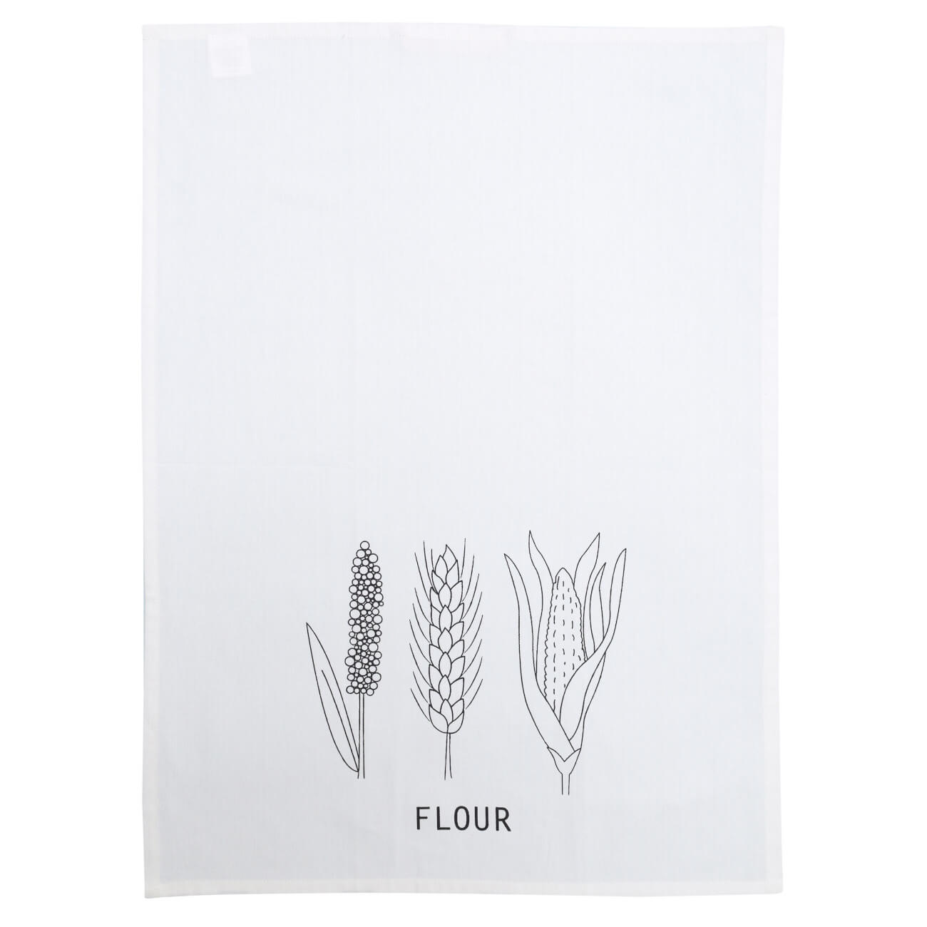 Полотенце кухонное, 51х71 см, хлопок, белое, Злаки, Harvest print