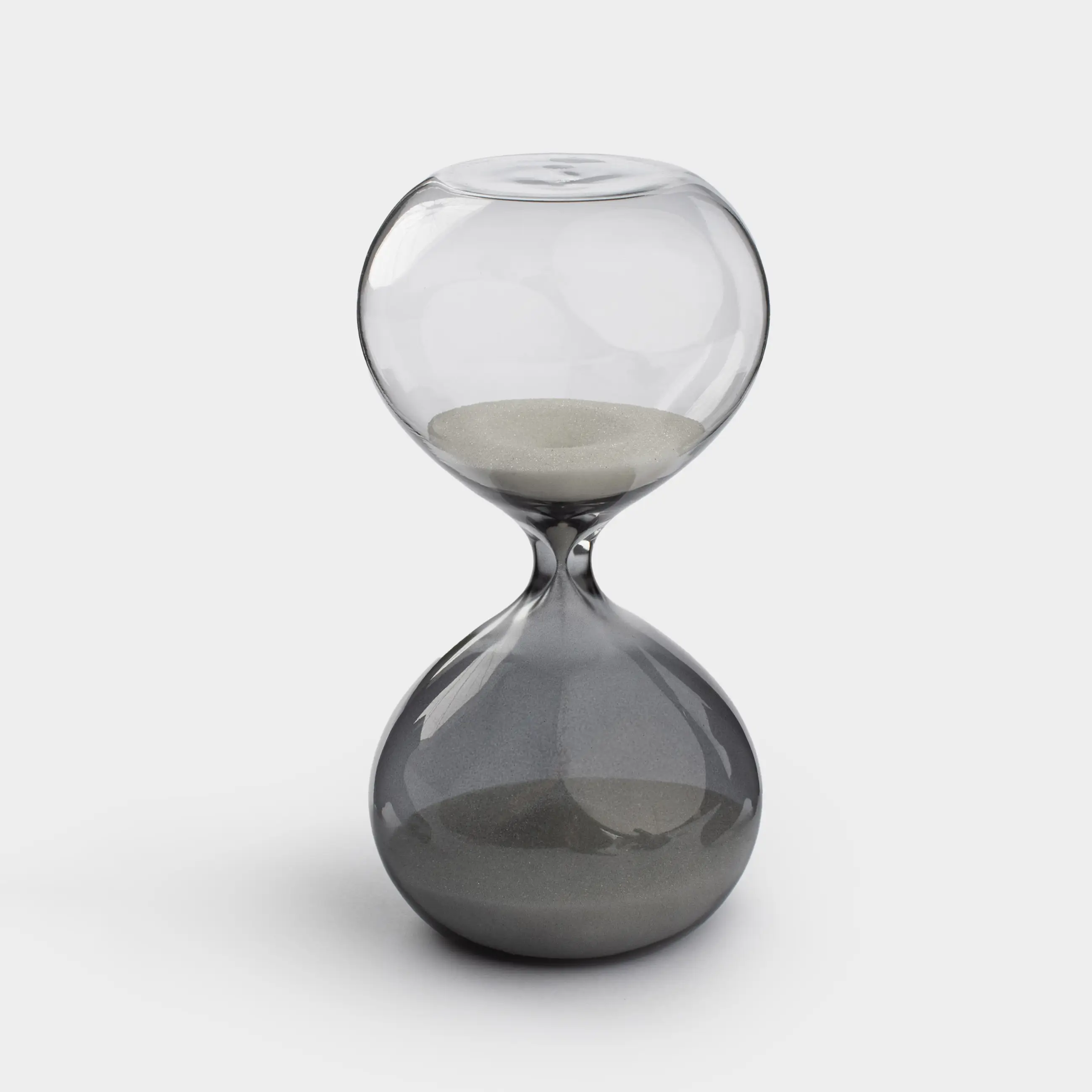 Часы песочные, 15 см, 15 минут, с блестками внутри, стекло/песок, серые, Sand time
