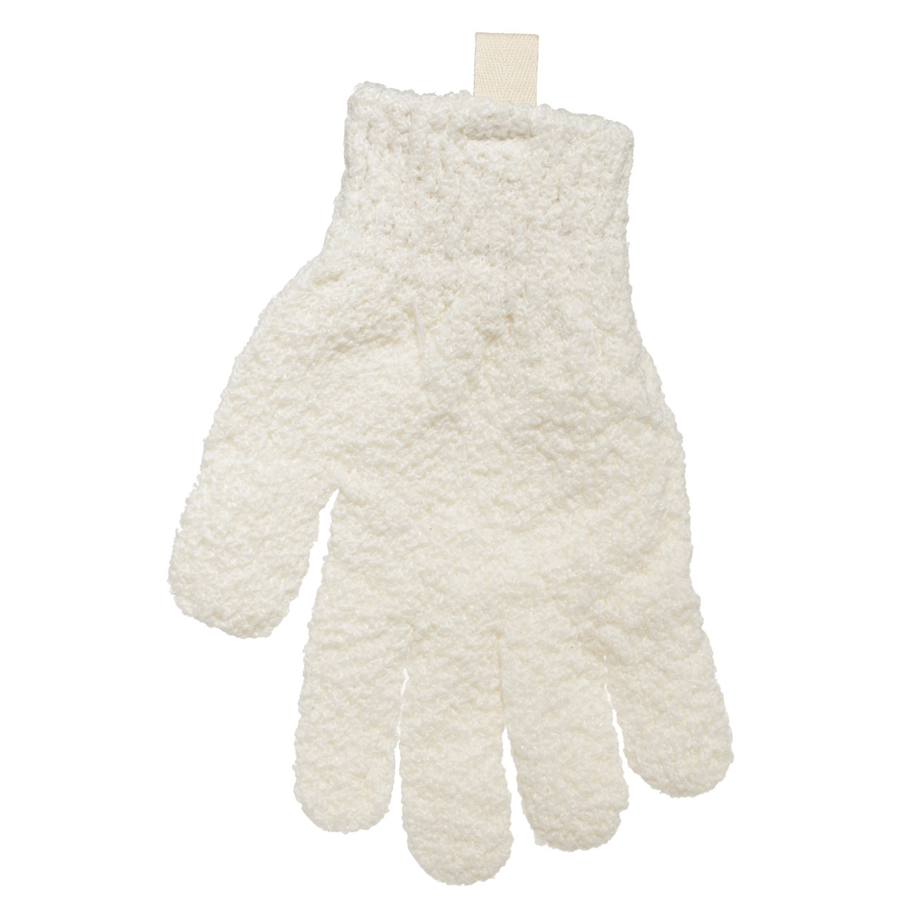 Перчатка для мытья тела, 21 см, 2 шт, отшелушивающая, полиэстер, молочная, Unique spa изображение № 2
