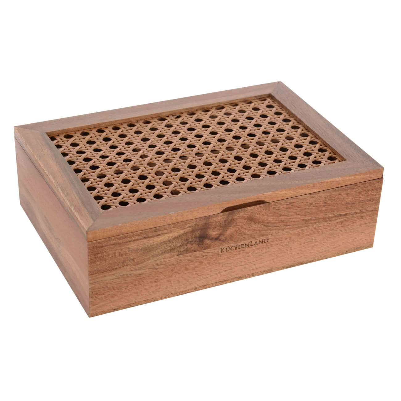 Коробка для чая, 24х16 см, 6 отд, дерево/ротанг, прямоугольная, Lattice распределительная коробка kopos