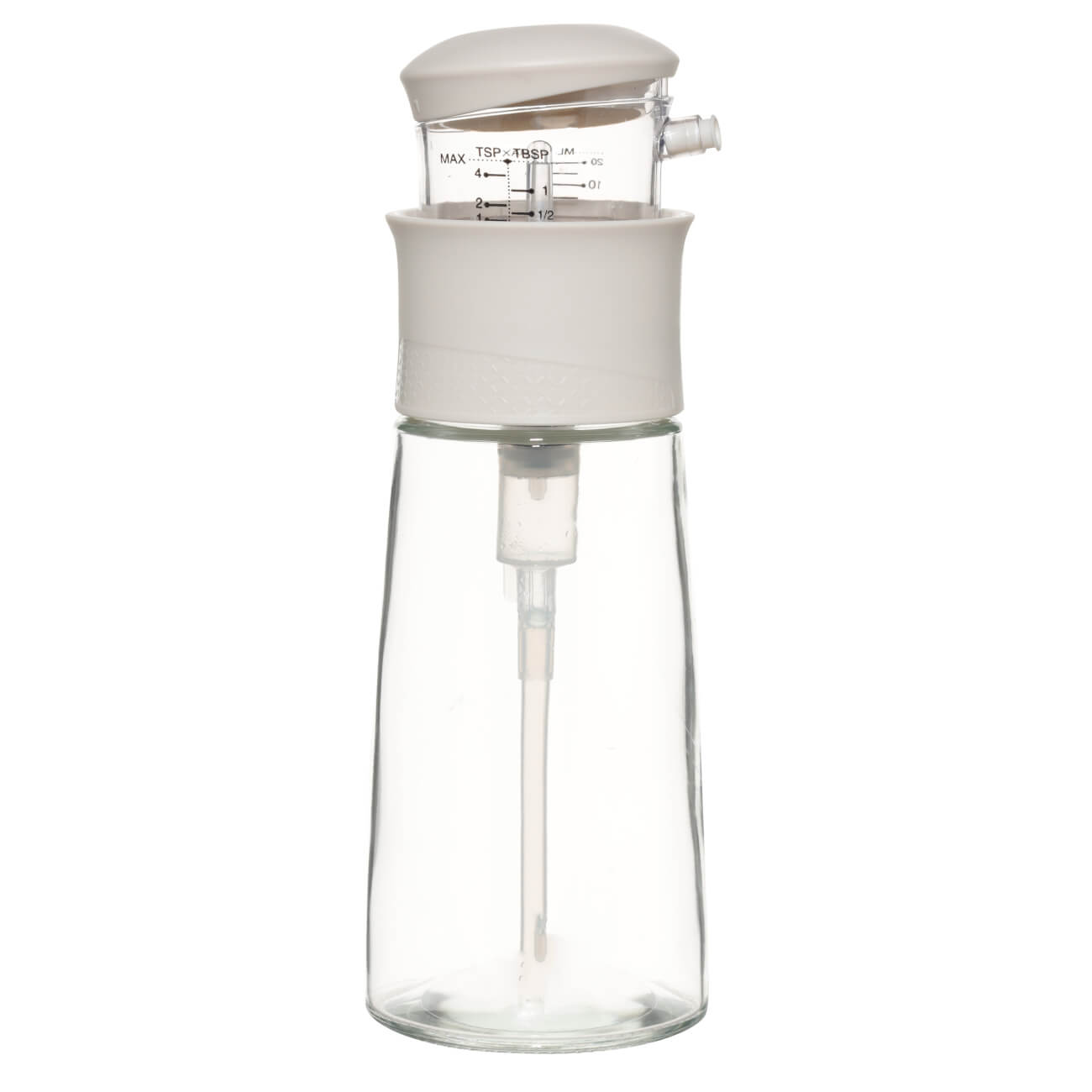 Бутылка для масла или уксуса, 320 мл, с мерным дозатором, стекло/пластик, бежевая, Assist