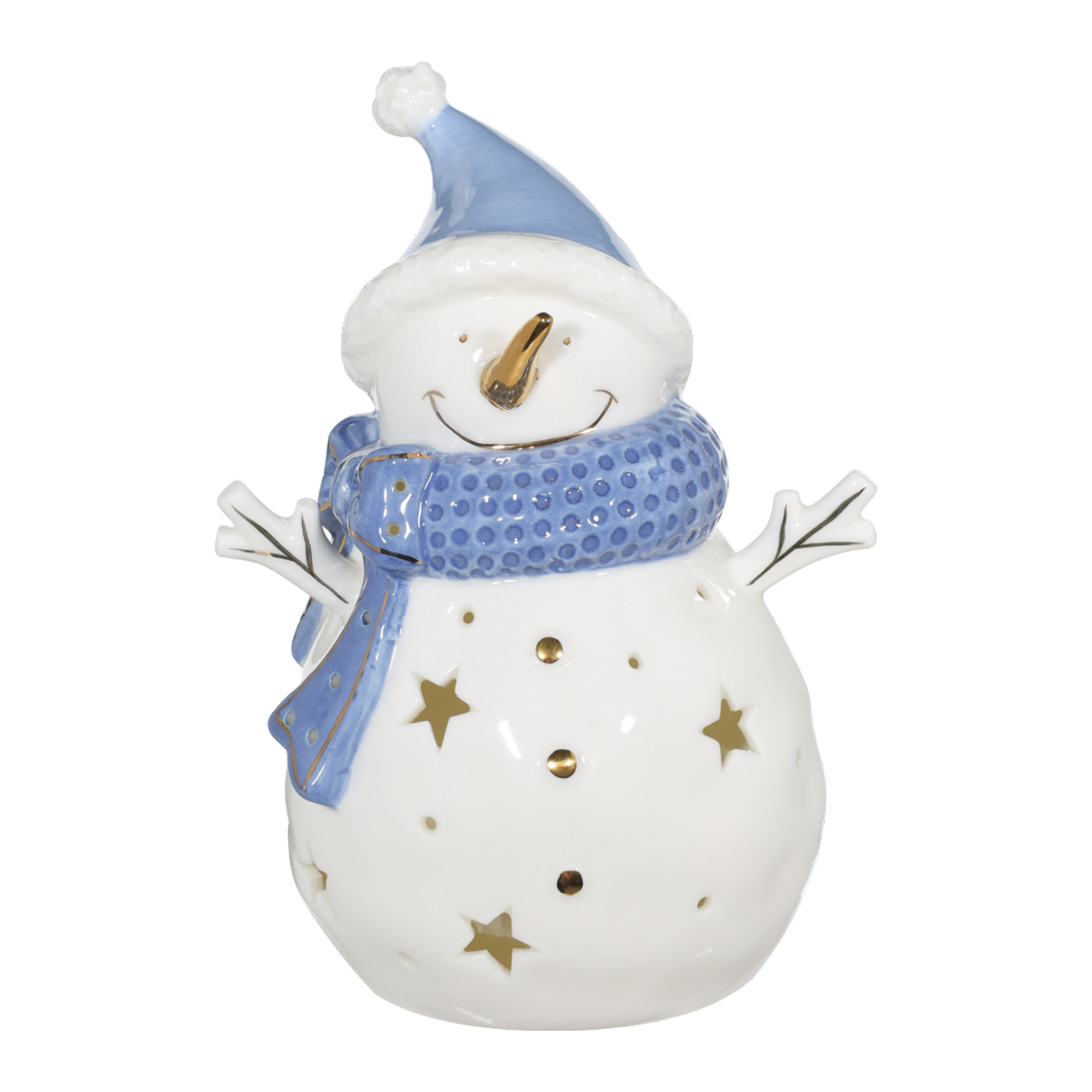 

Статуэтка с подсветкой, 16 см, фарфор Р, Снеговик в синей шапке, Snowman