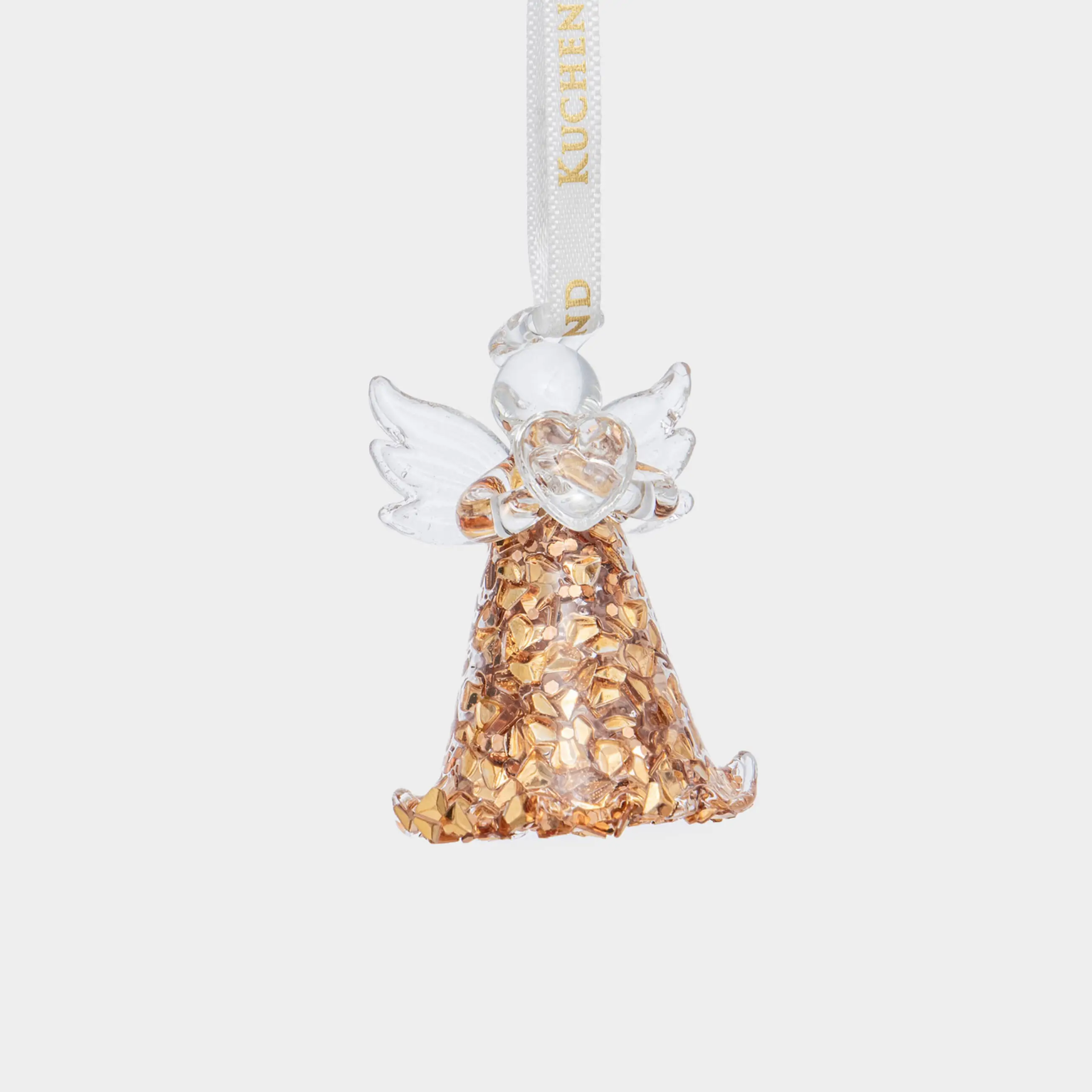Игрушка елочная, 5 см, стекло, шампань, Ангел, Angel figurine