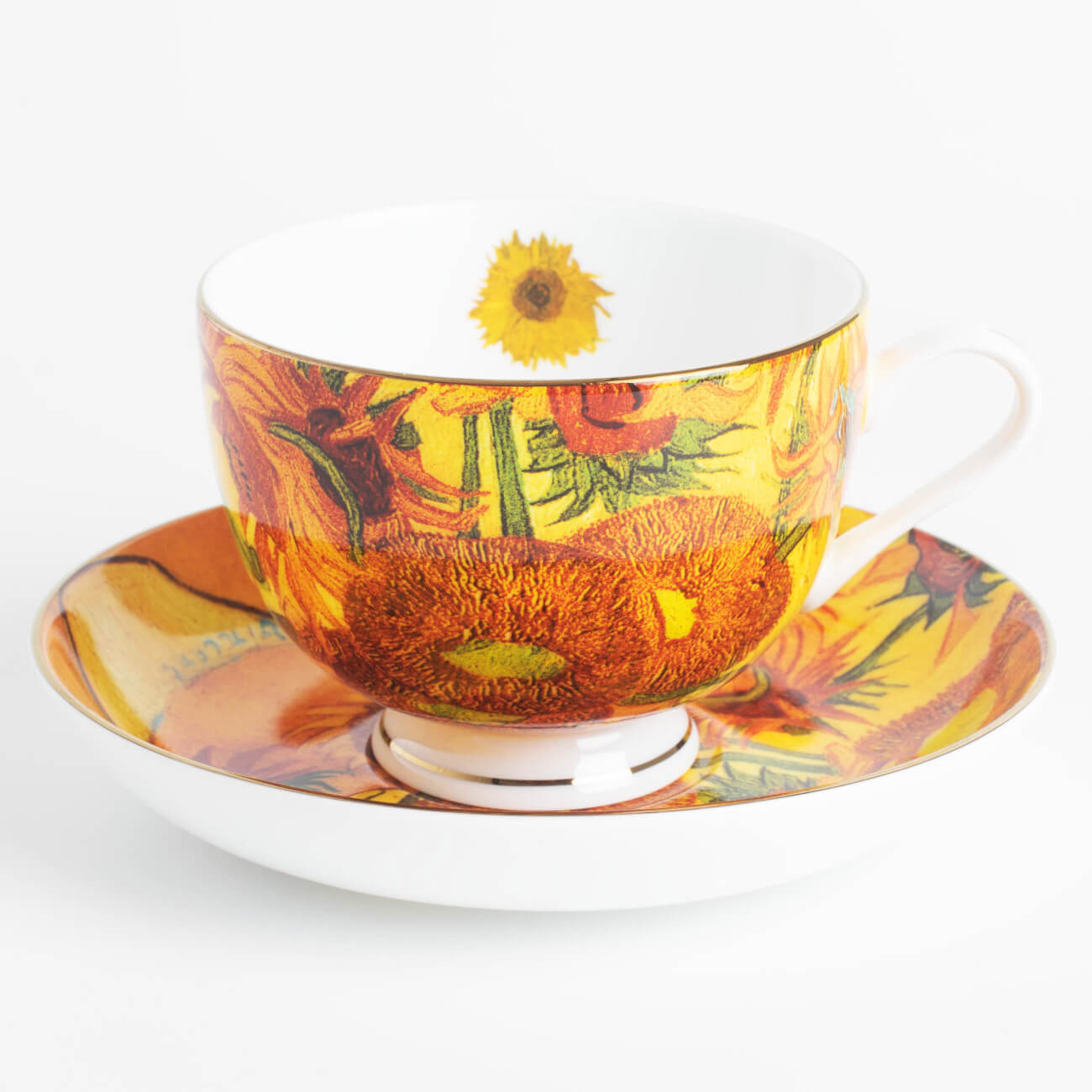 Пара чайная, 1 перс, 2 пр, 210 мл, фарфор F, Подсолнухи, Ван Гог, Art sunflowers