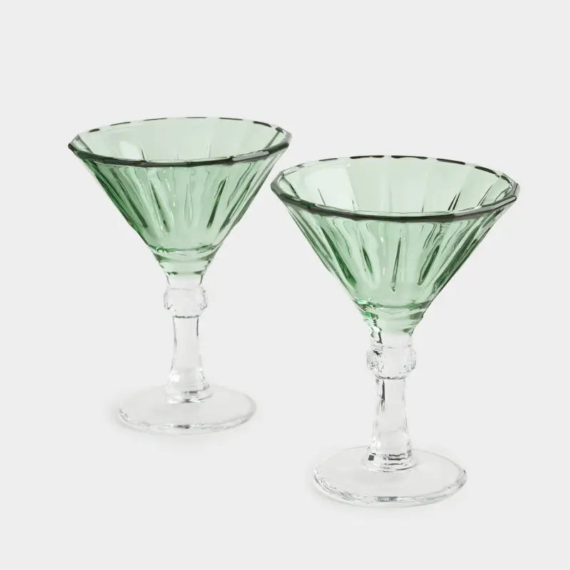 Бокал для мартини, 200 мл, 2 шт, стекло Р, зеленый, Bisanzio ,image-0