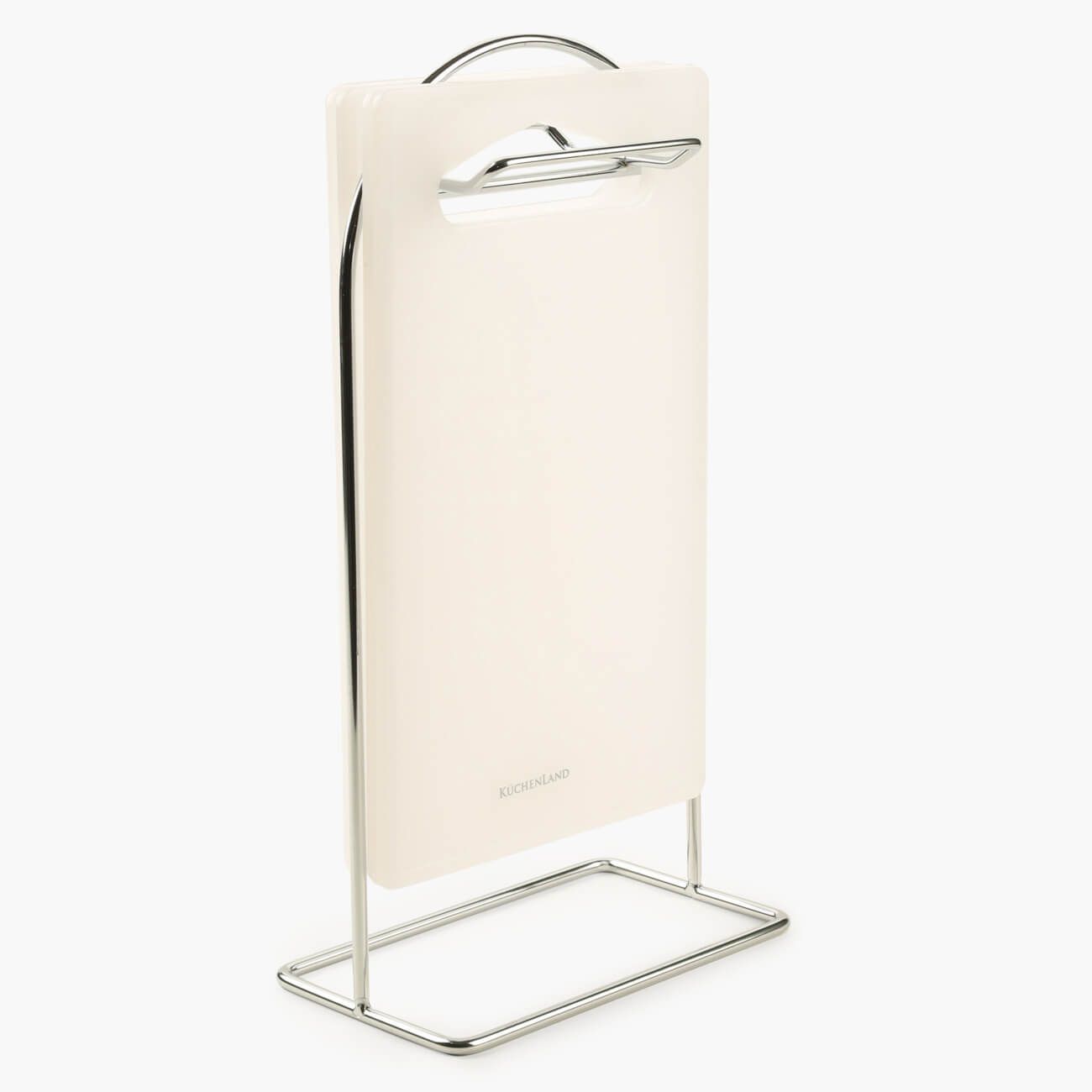 

Доска разделочная, 30x15 см, 4 шт, на подставке, пластик/металл, белая, Light kitchen