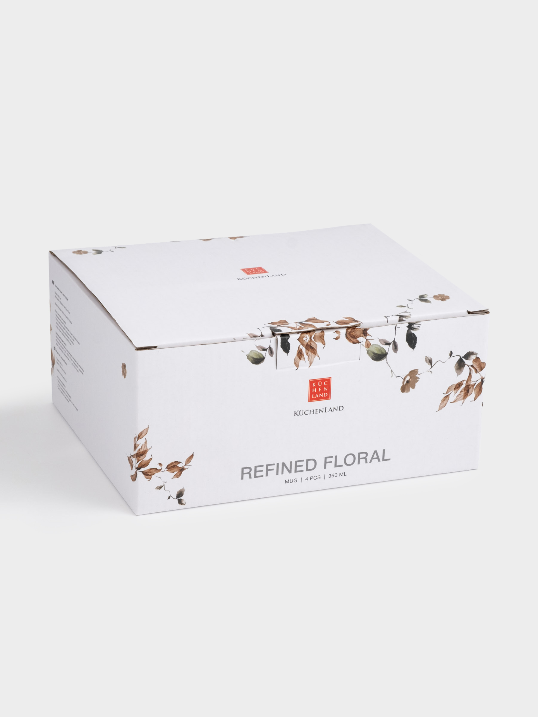Кружка, 360 мл, 4 шт, фарфор N, Осенние цветы, Refined floral, image-4