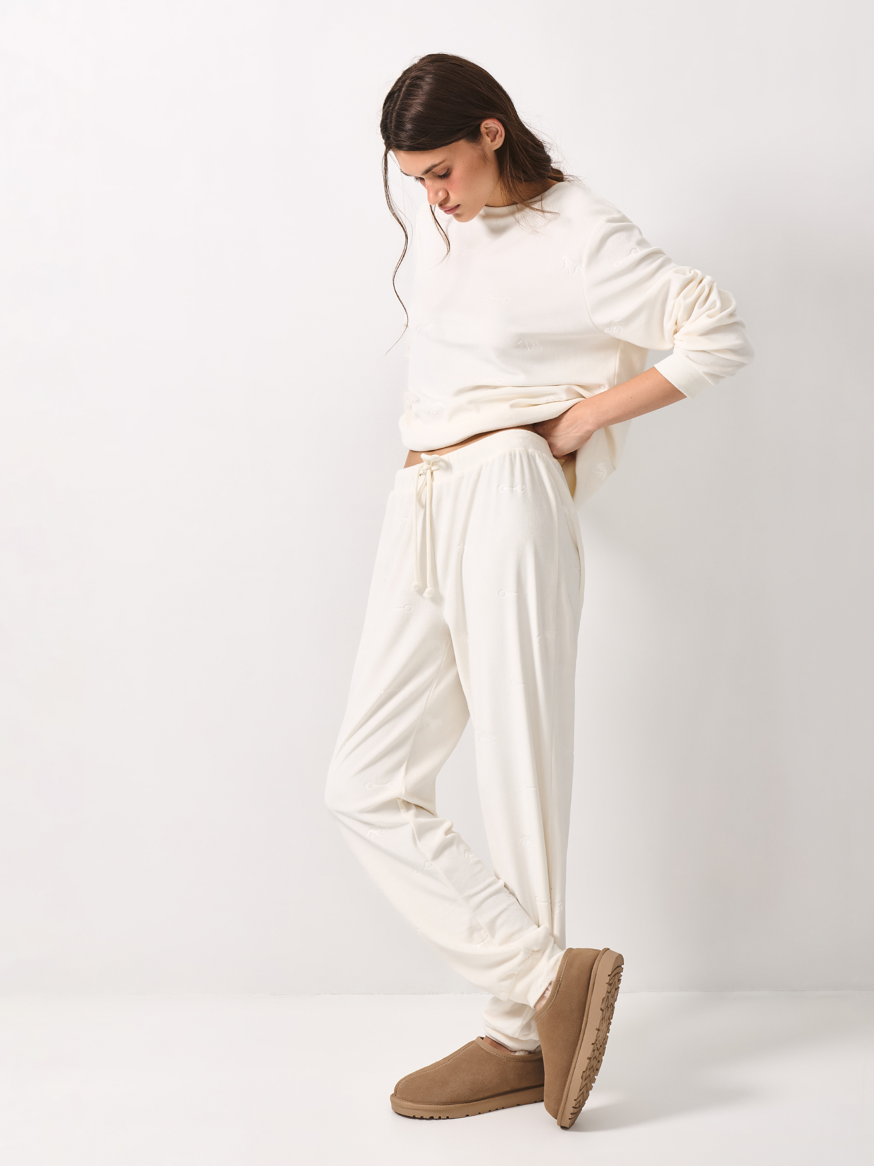 Угги женские, р. 37, с открытой пяткой, замша/шерсть, бежевые, Suede, image-7