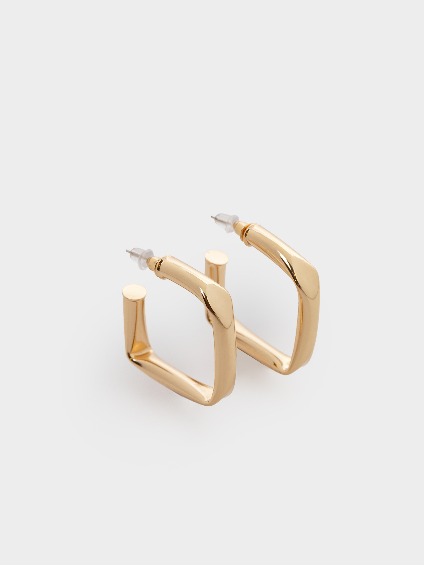 Серьги-пусеты, 3 см, 2 шт, металл, золотистые, Геометрия, Jewelry, image-1