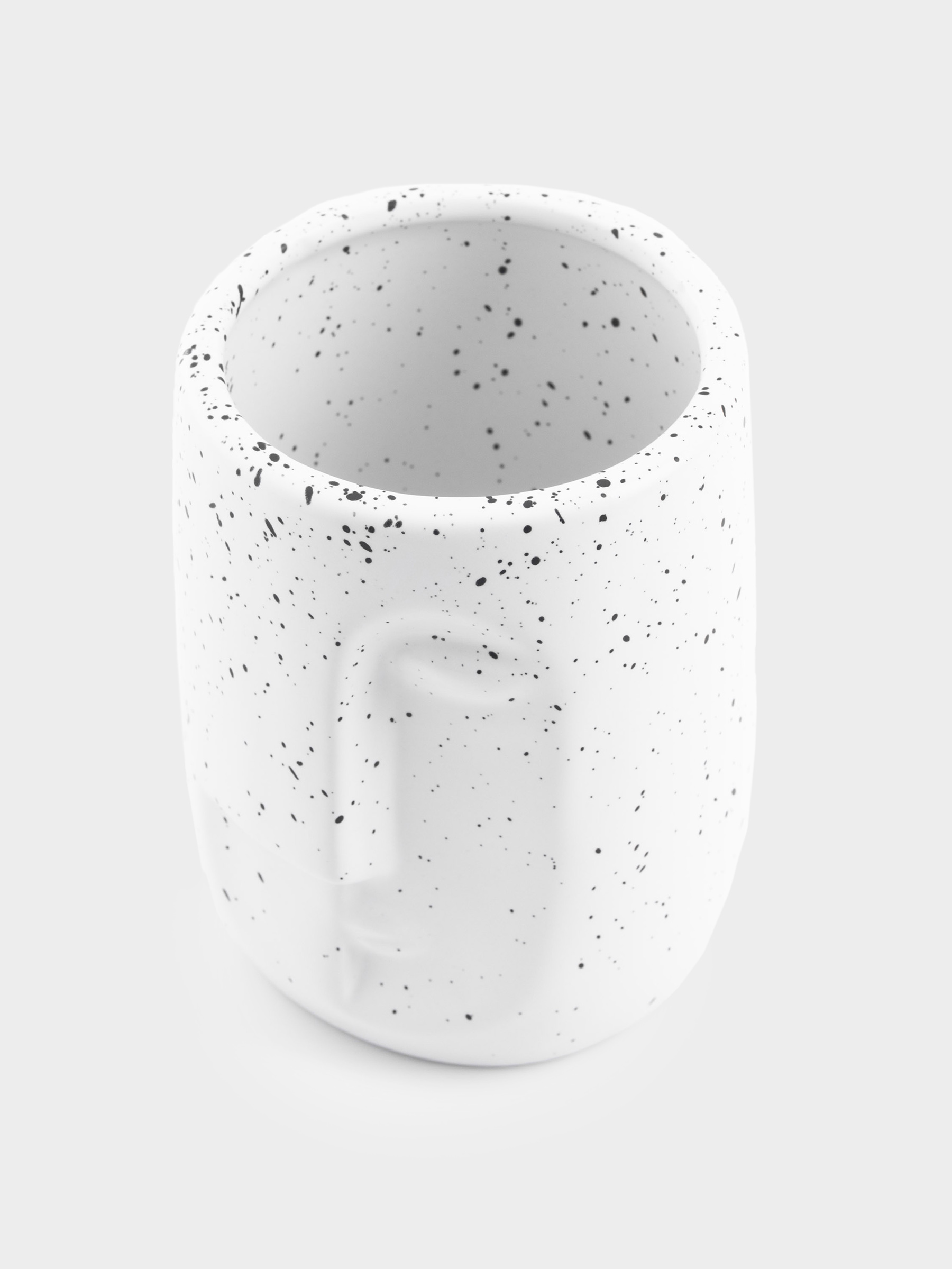 Стакан для ванной комнаты, 11 см, керамика, белый, в крапинку, Лицо, Face speckled, image-5