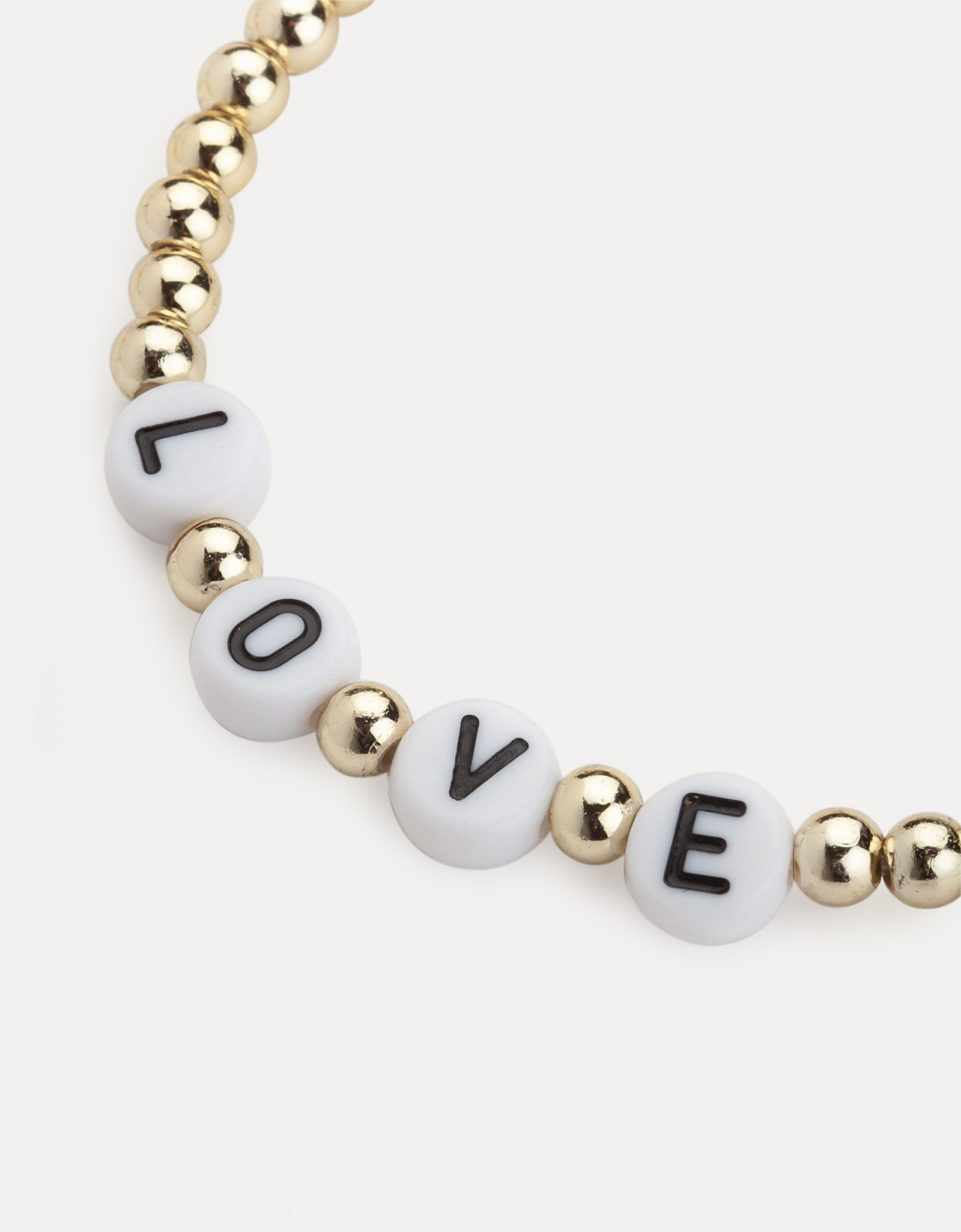 Набор браслетов, 6 см, 4 шт, пластик/стекло, золотистый/цветной, Love, Pearl color