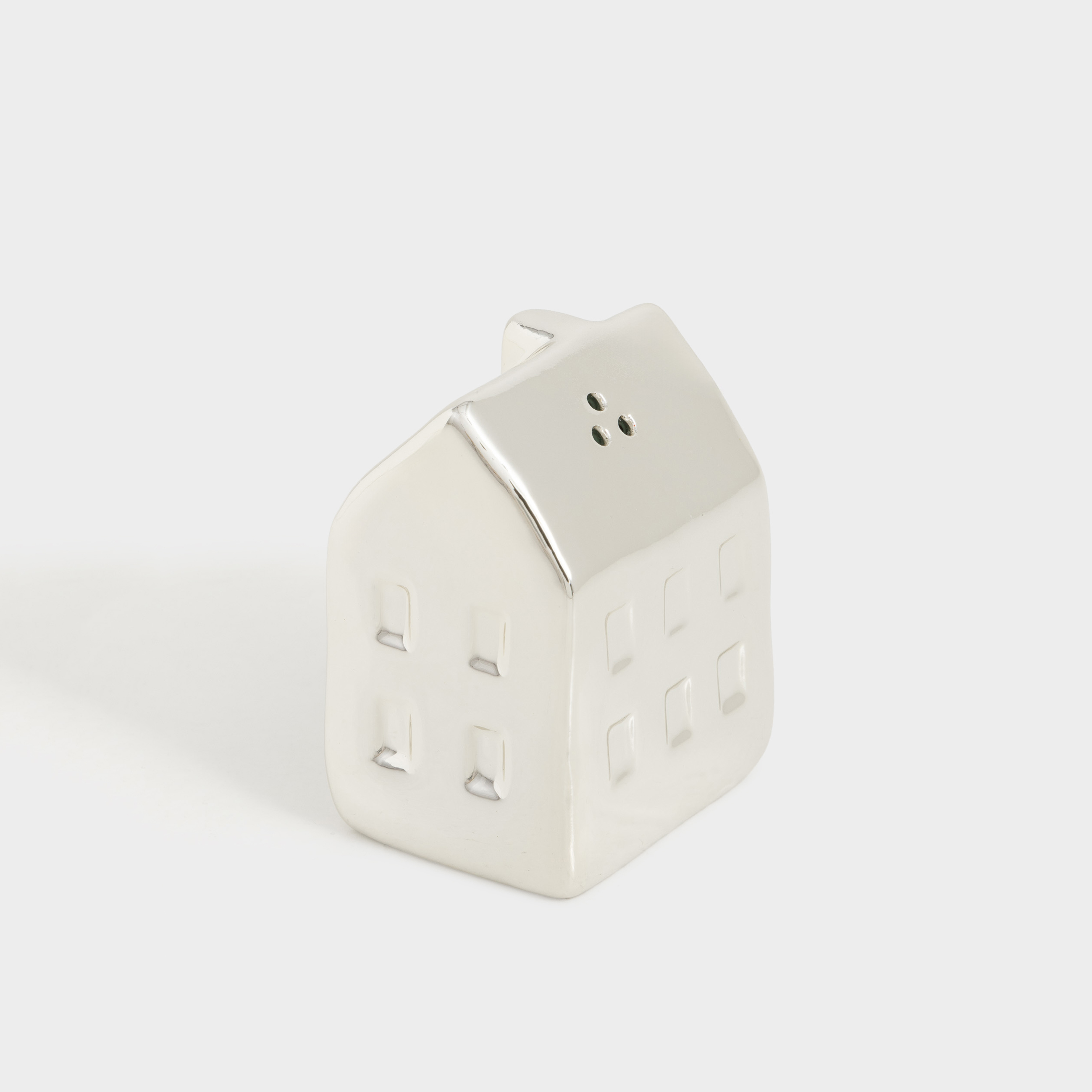 Емкость для соли или перца 8 см фарфор P молочно-серебристая Дом House shape 499₽