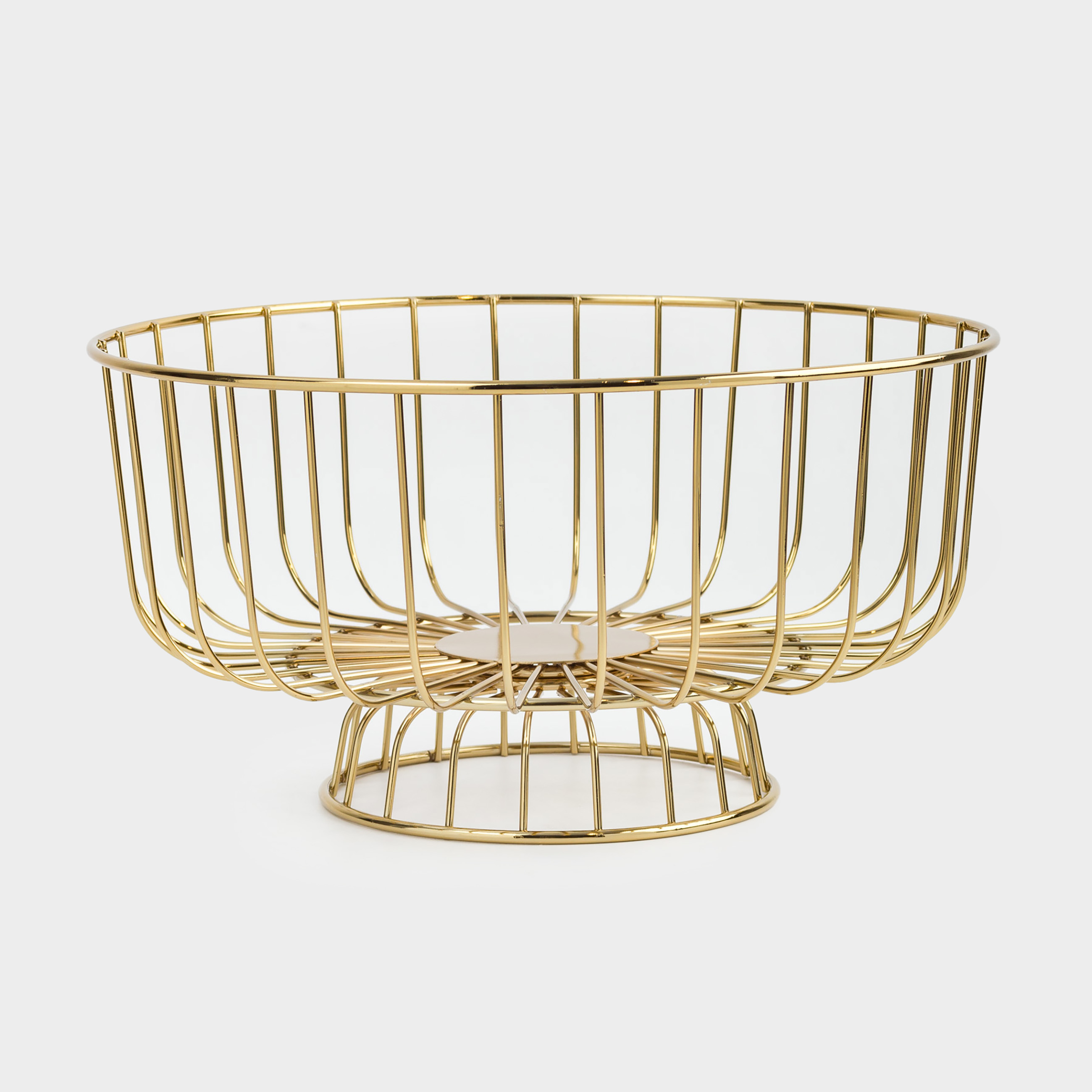 Корзина для фруктов 28х16 см на ножке металл золотистая Twist gold 1790₽