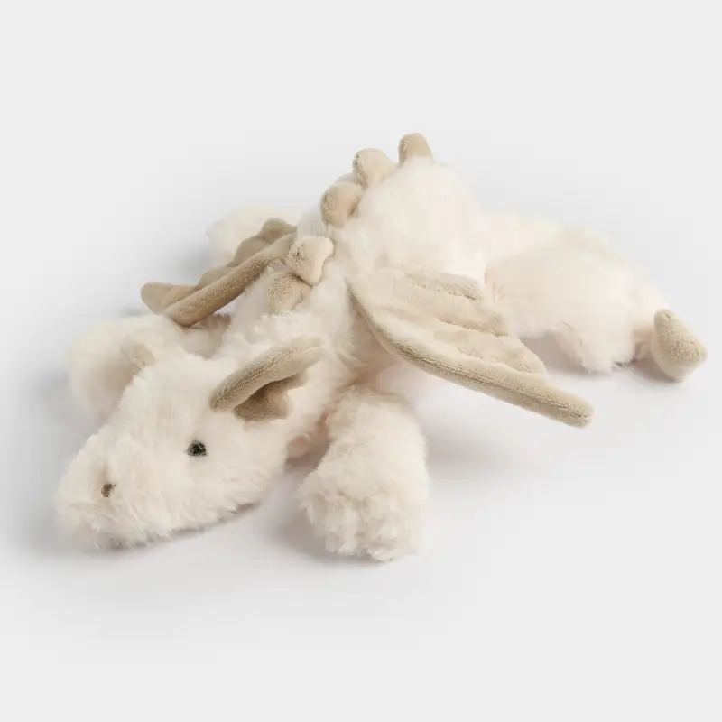 Игрушка, 33 см, мягкая, полиэстер, молочно-бежевая, Дракон, Dragon toy, image-0