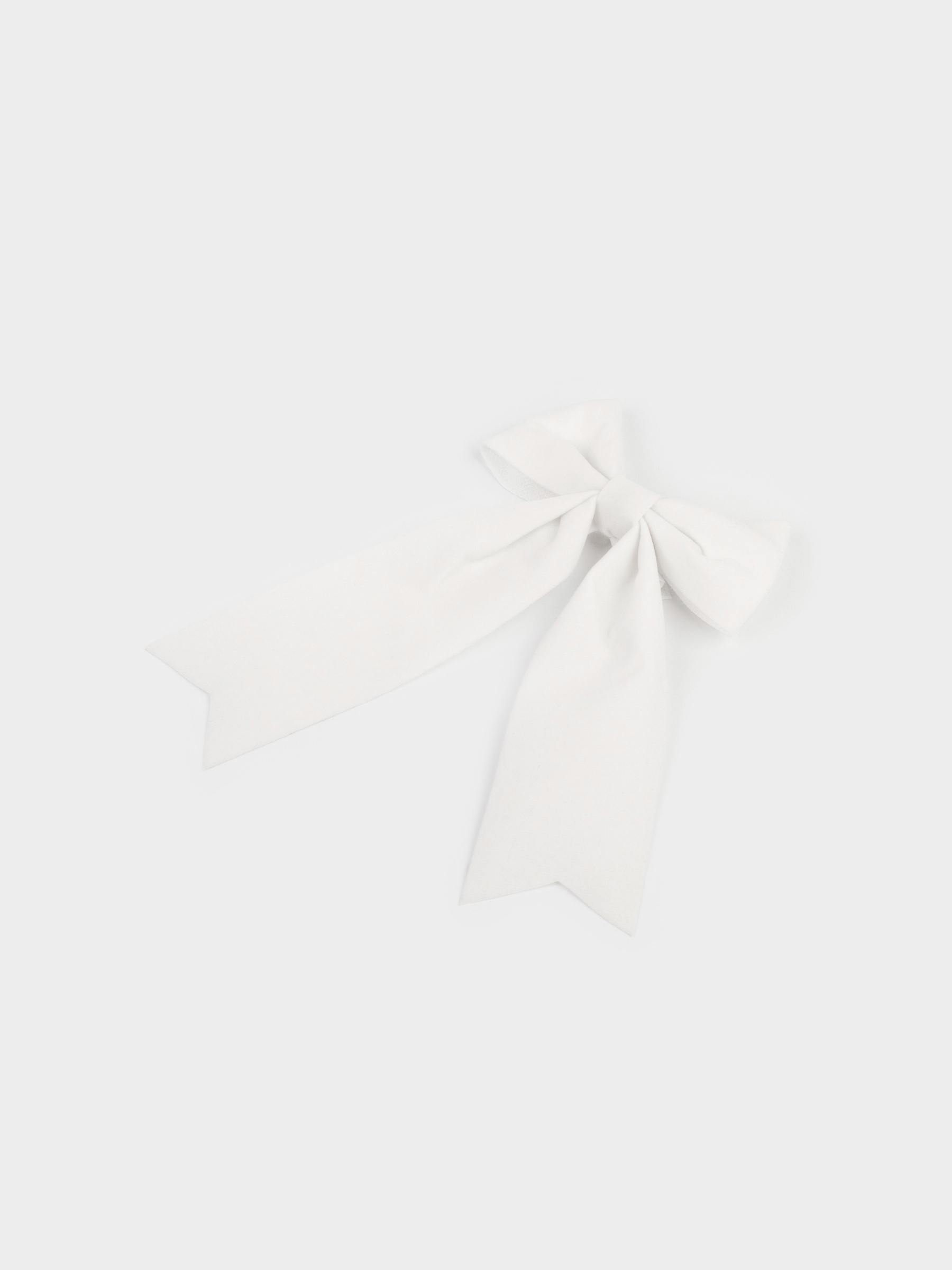 Украшение декоративное, 10х15 см, на клипсе, полиэстер, молочное, Бант, Bow velvet, image-1