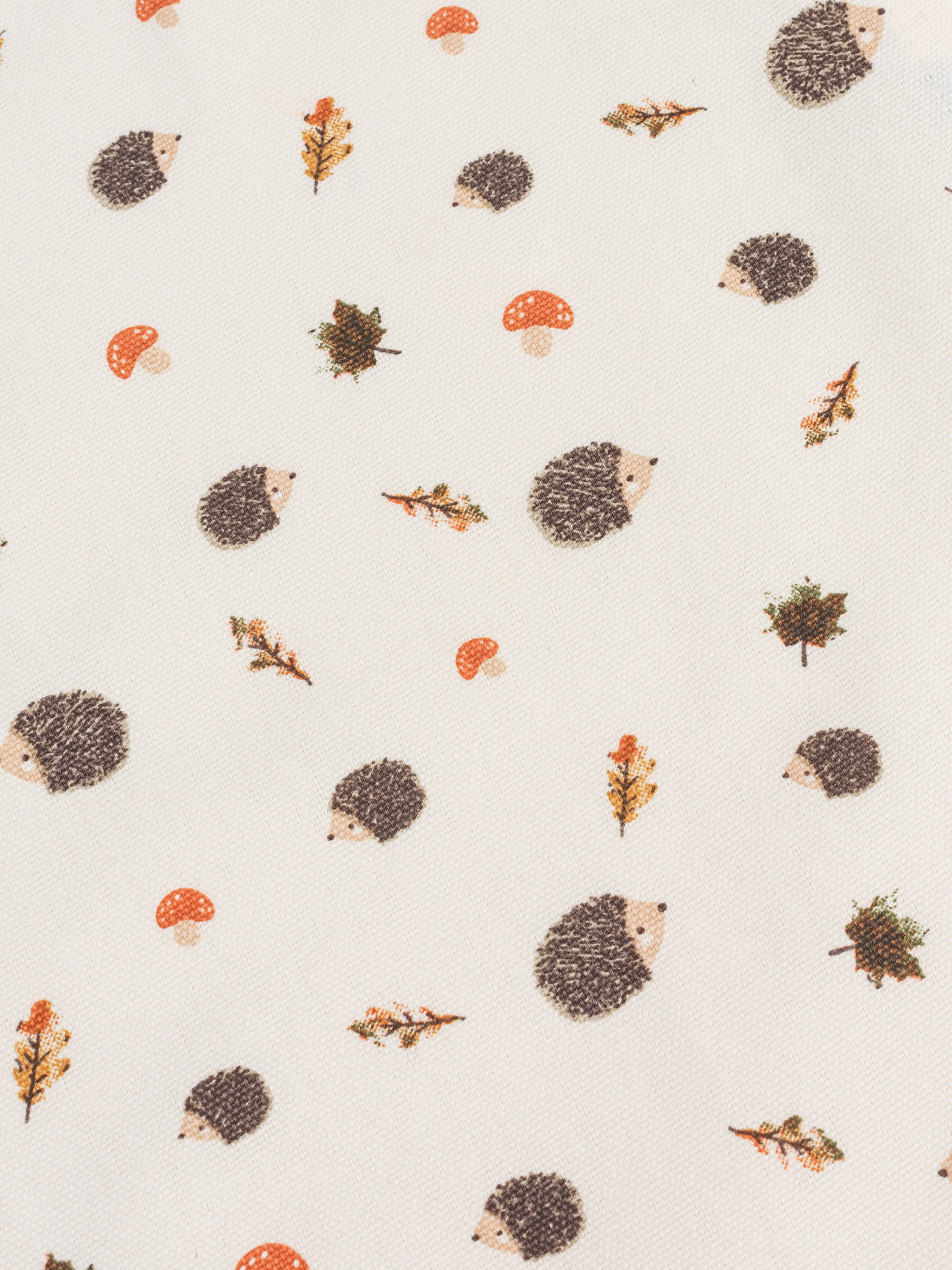 Полотенце кухонное, 40х60 см, хлопок, бежевое, Ежи, листья и грибы, Autumn hedgehog, image-4