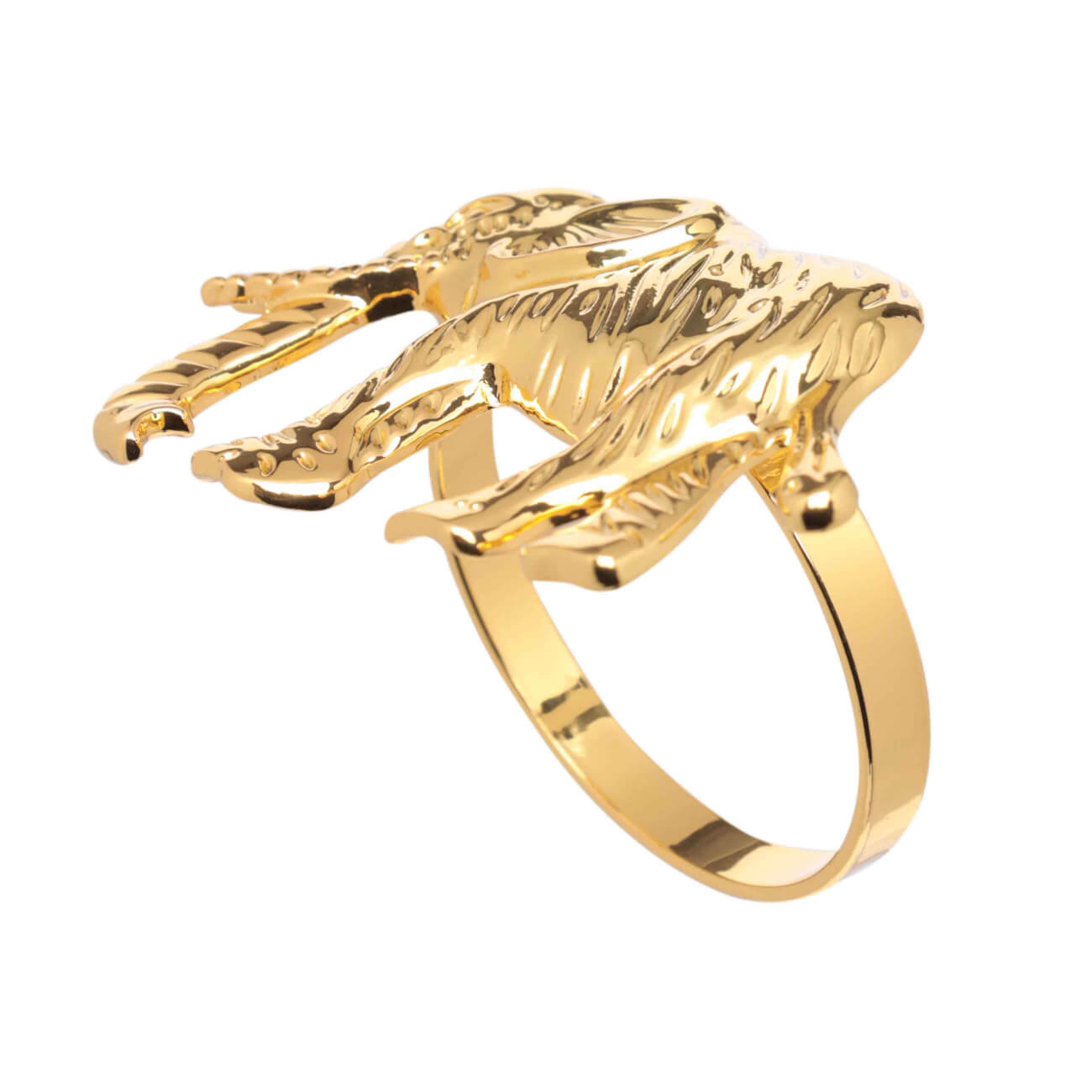 Кольцо для салфеток, 6 см, металл, золотистое, Слон, Royal jungle