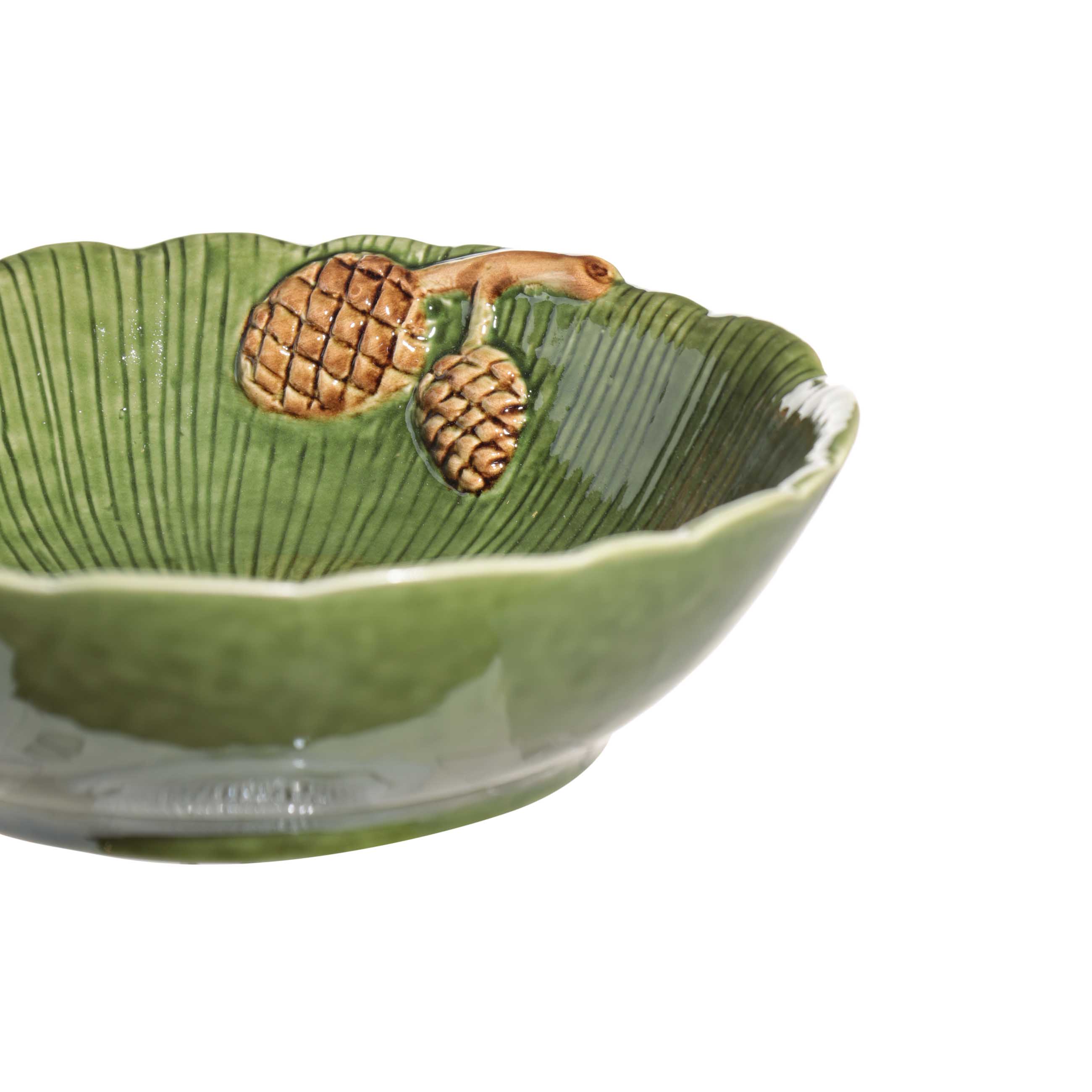 Салатник, 20х6 см, керамика, зеленый, Шишки на листе, Fir cone изображение № 2