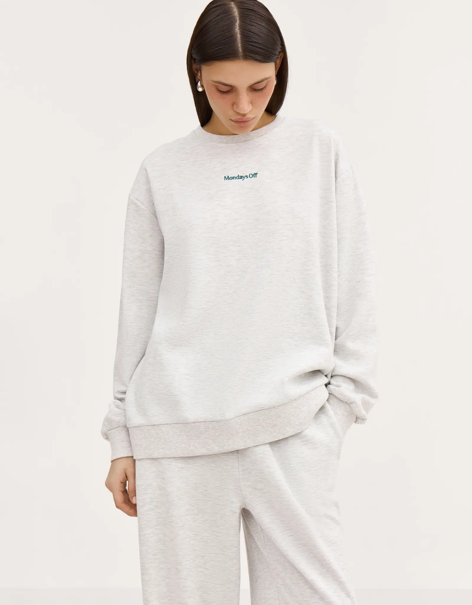 Свитшот женский, полиэстер/вискоза, светло-серый, Jodie