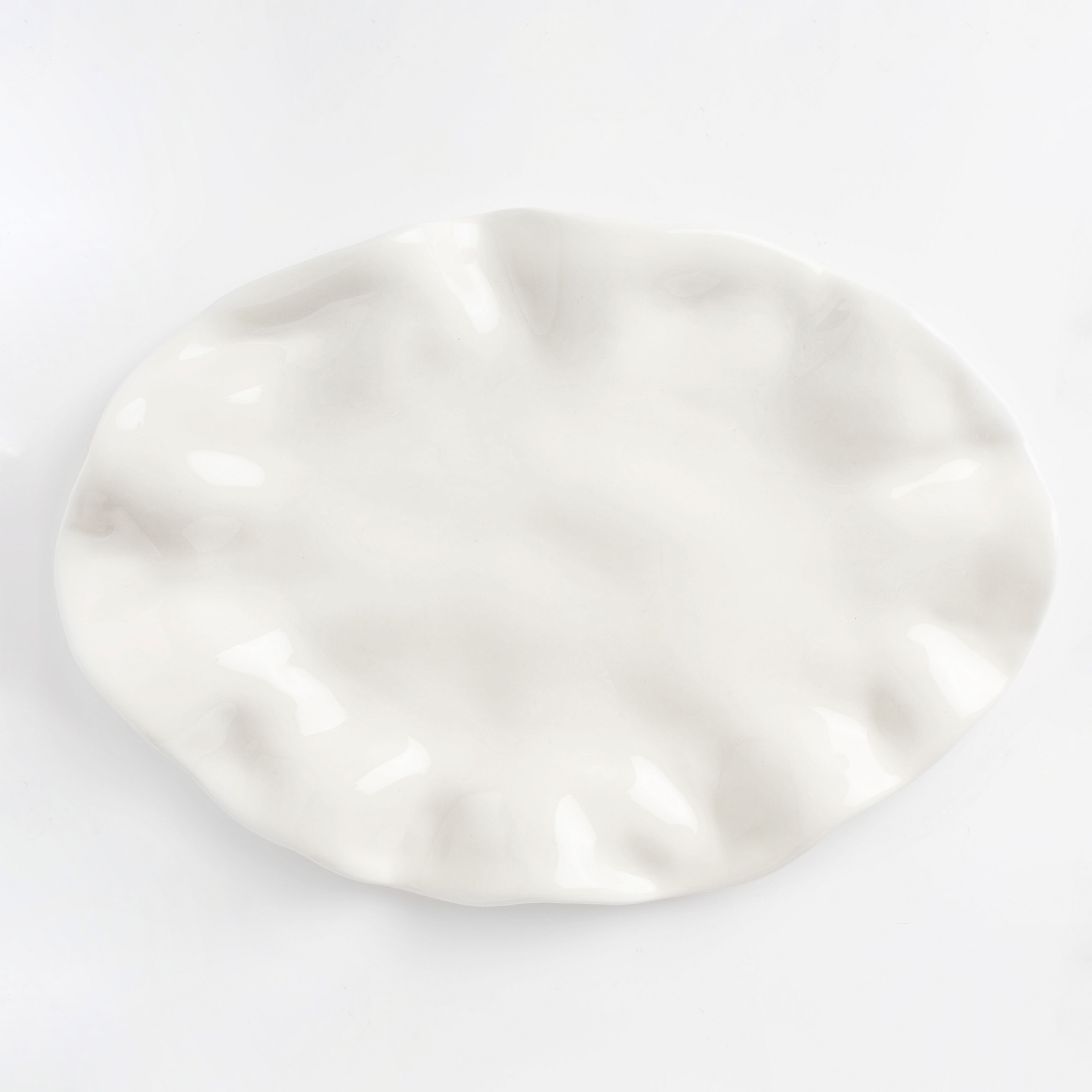Блюдо, 20х30 см, керамика, молочное, Мятый эффект, Crumple изображение № 3