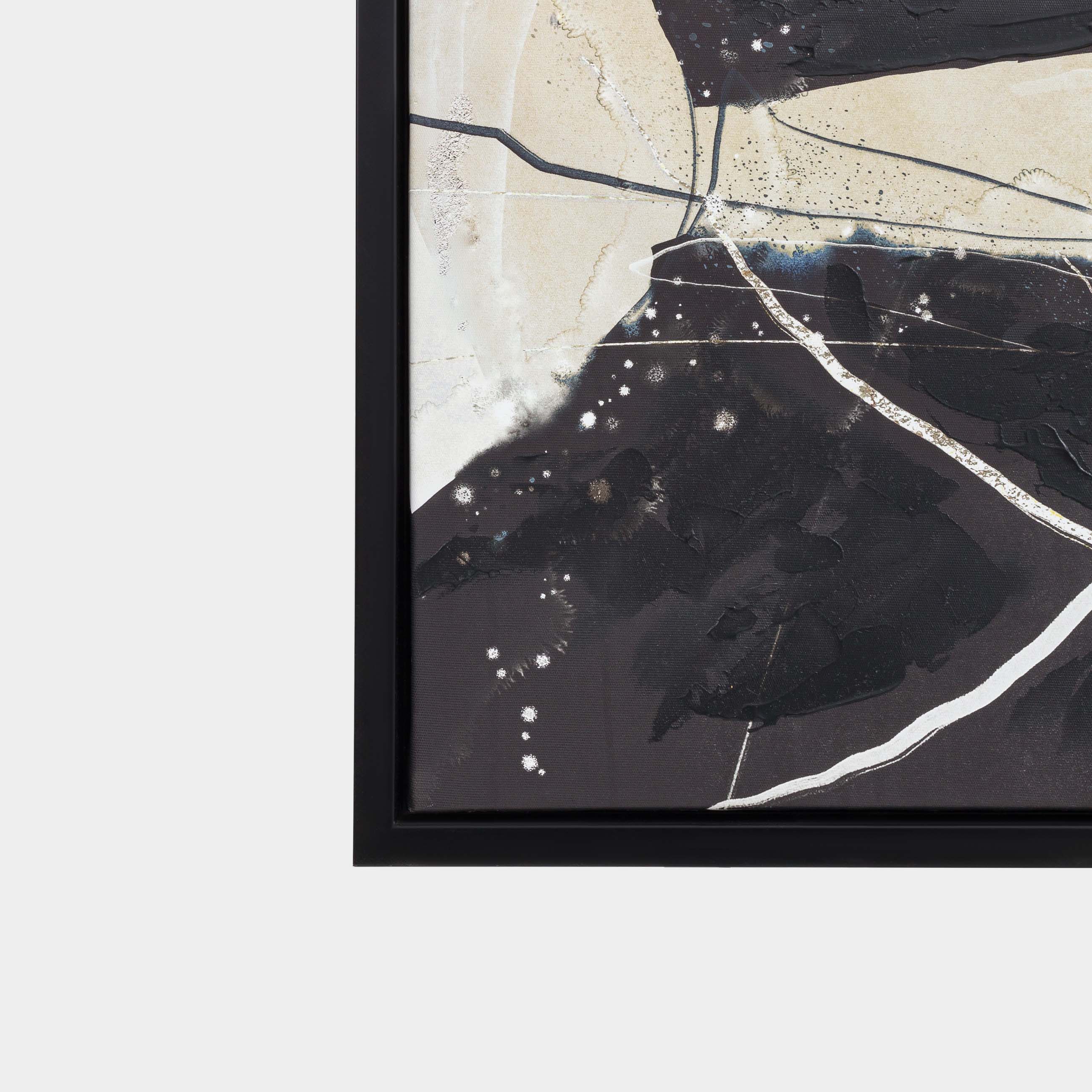 Картина в раме, 80х120 см, холст, коричнево-черная, Абстракция, Abstract