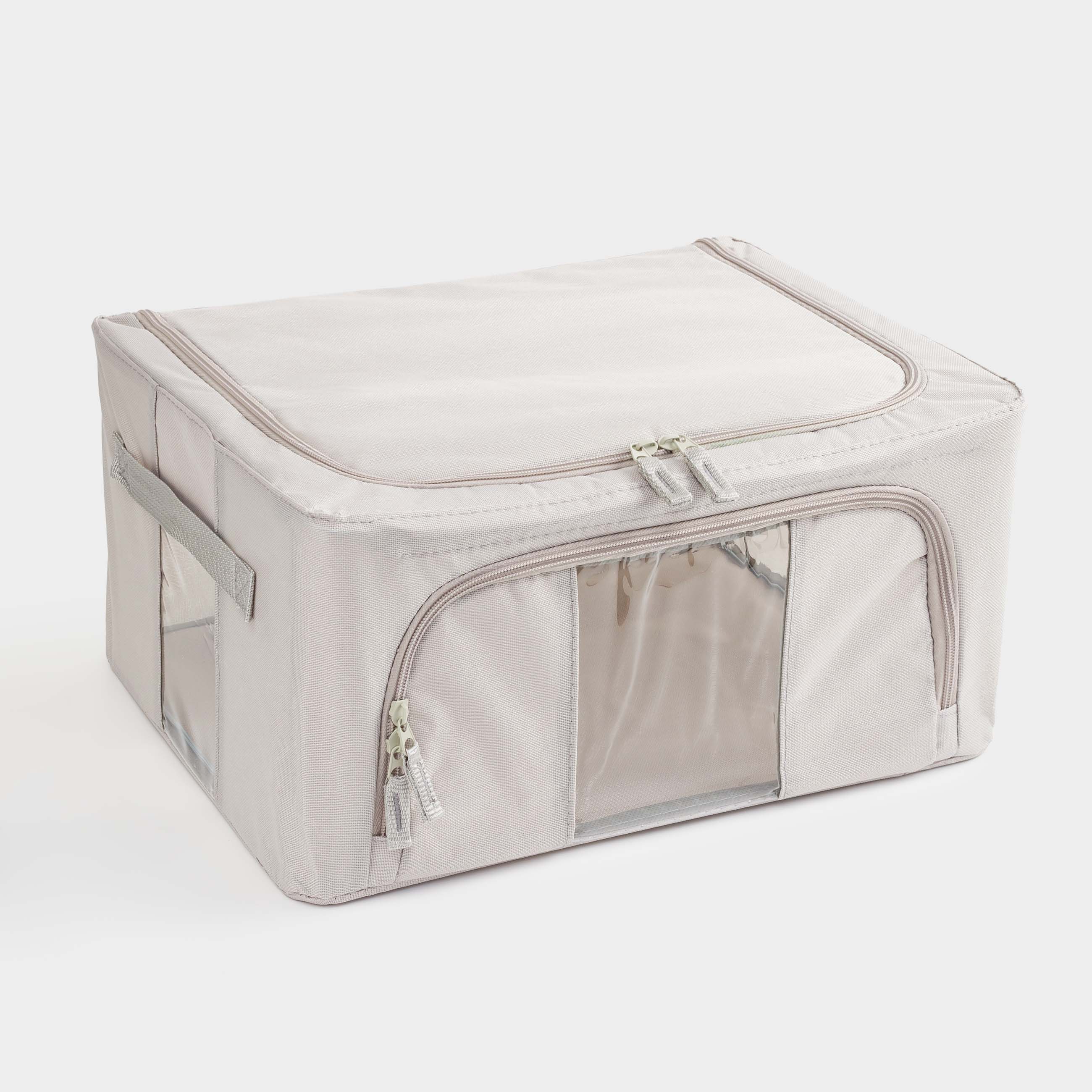Органайзер-короб для вещей, 40х30х20 см, на молнии, оксфорд, серый, Pedant, image-2