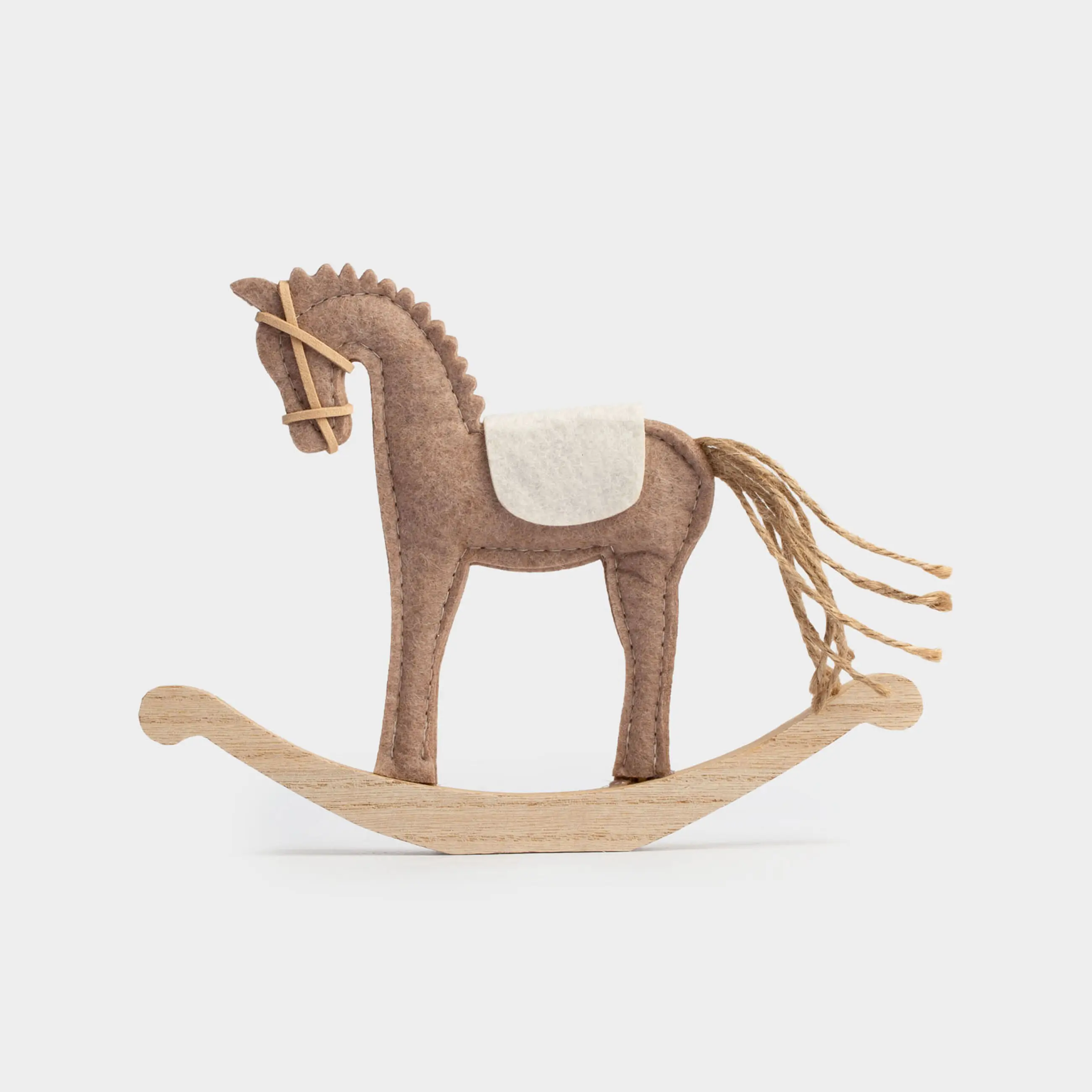 Статуэтка, 21 см, полиэстер/дерево, бежевая, Лошадка, Figure wood