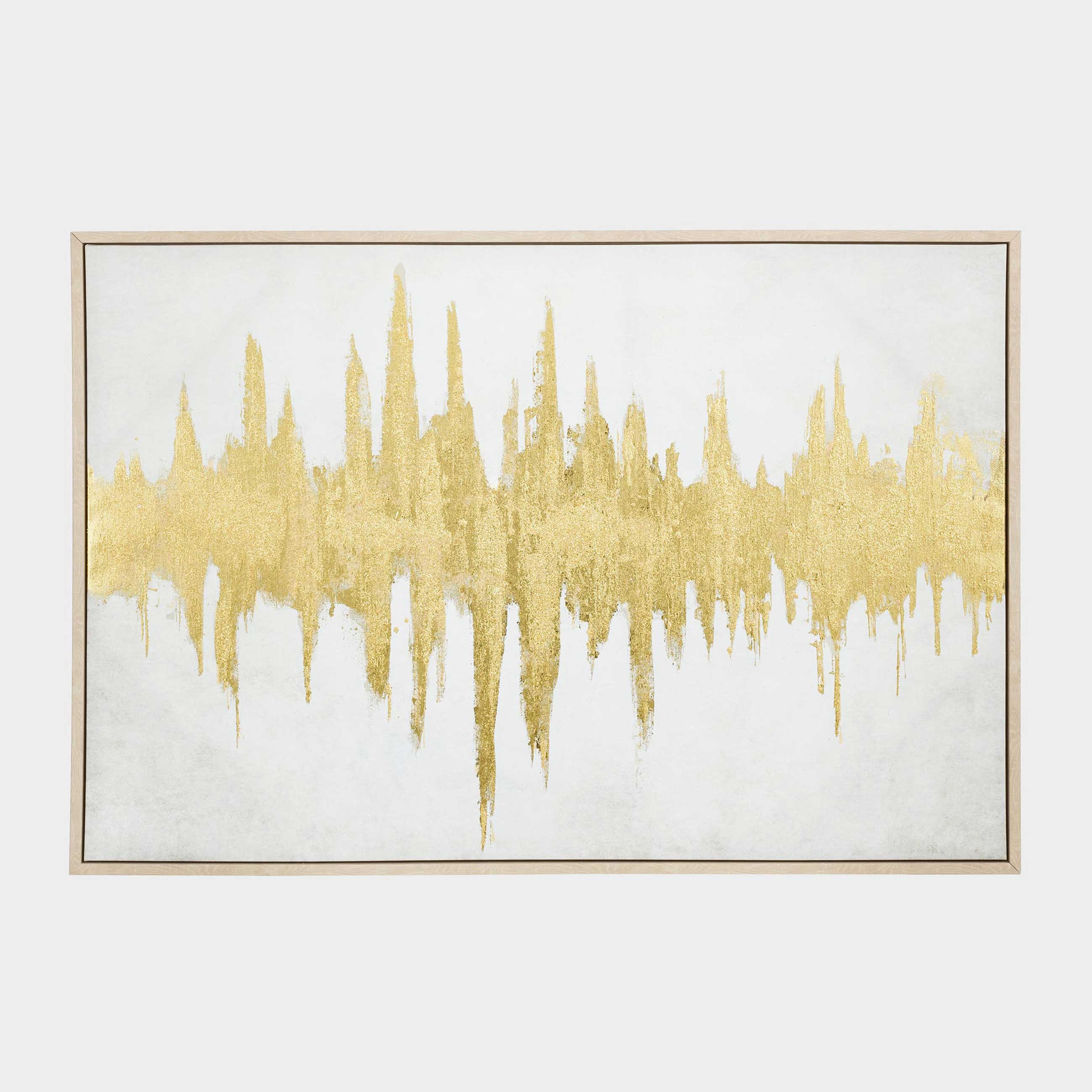 Картина в раме, 120x80 см, холст, золотисто-бежевая, Золотистые штрихи, Abstract, image-0
