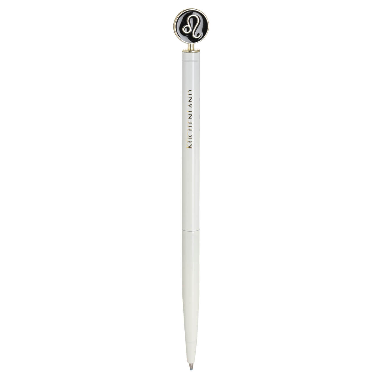 Ручка шариковая, 15 см, с фигуркой, сталь, молочно-золотистая, Лев, Zodiac brass ballpoint ручка