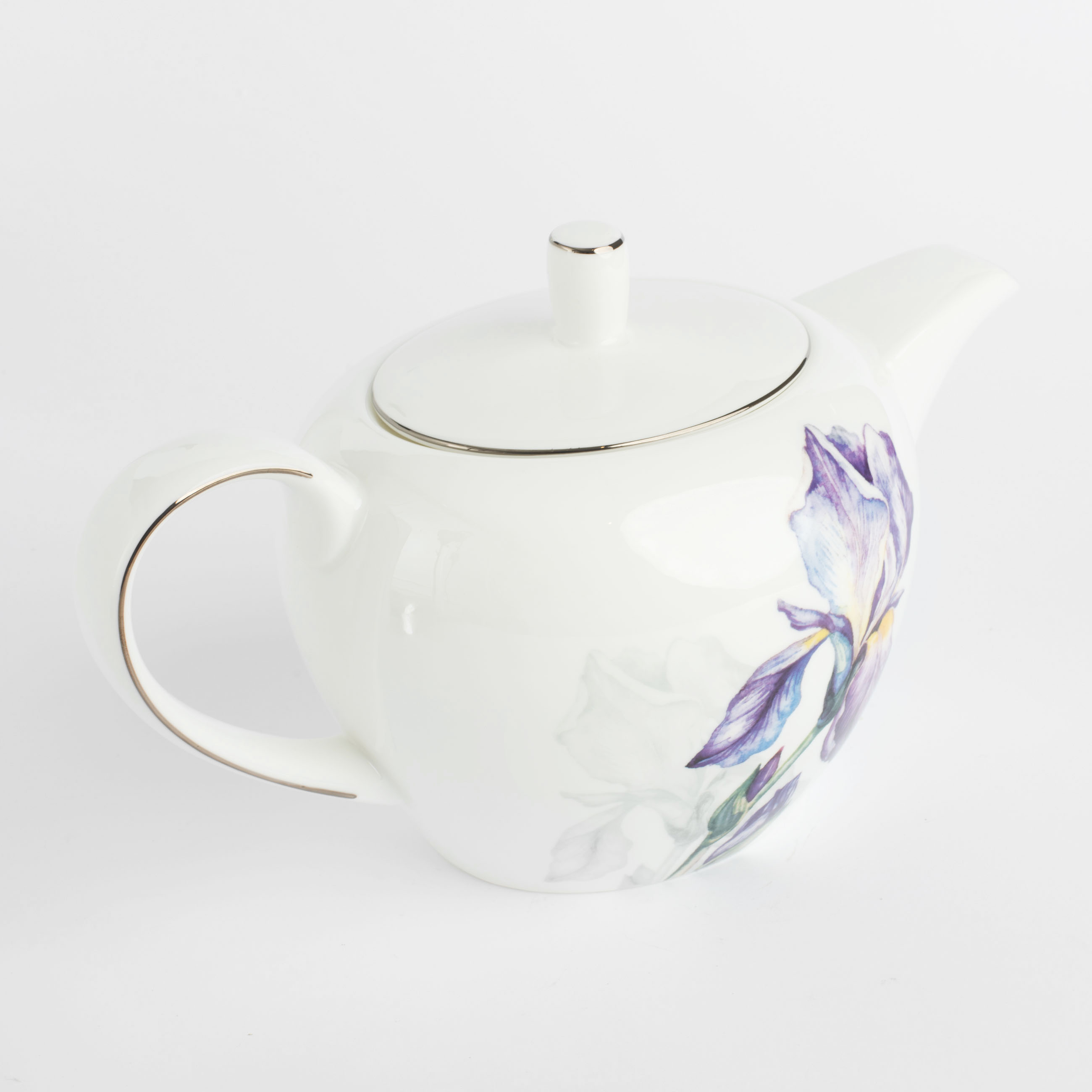Чайник заварочный, 1,2 л, фарфор F, с серебристым кантом, Ирисы, Antarctica Flowers изображение № 4
