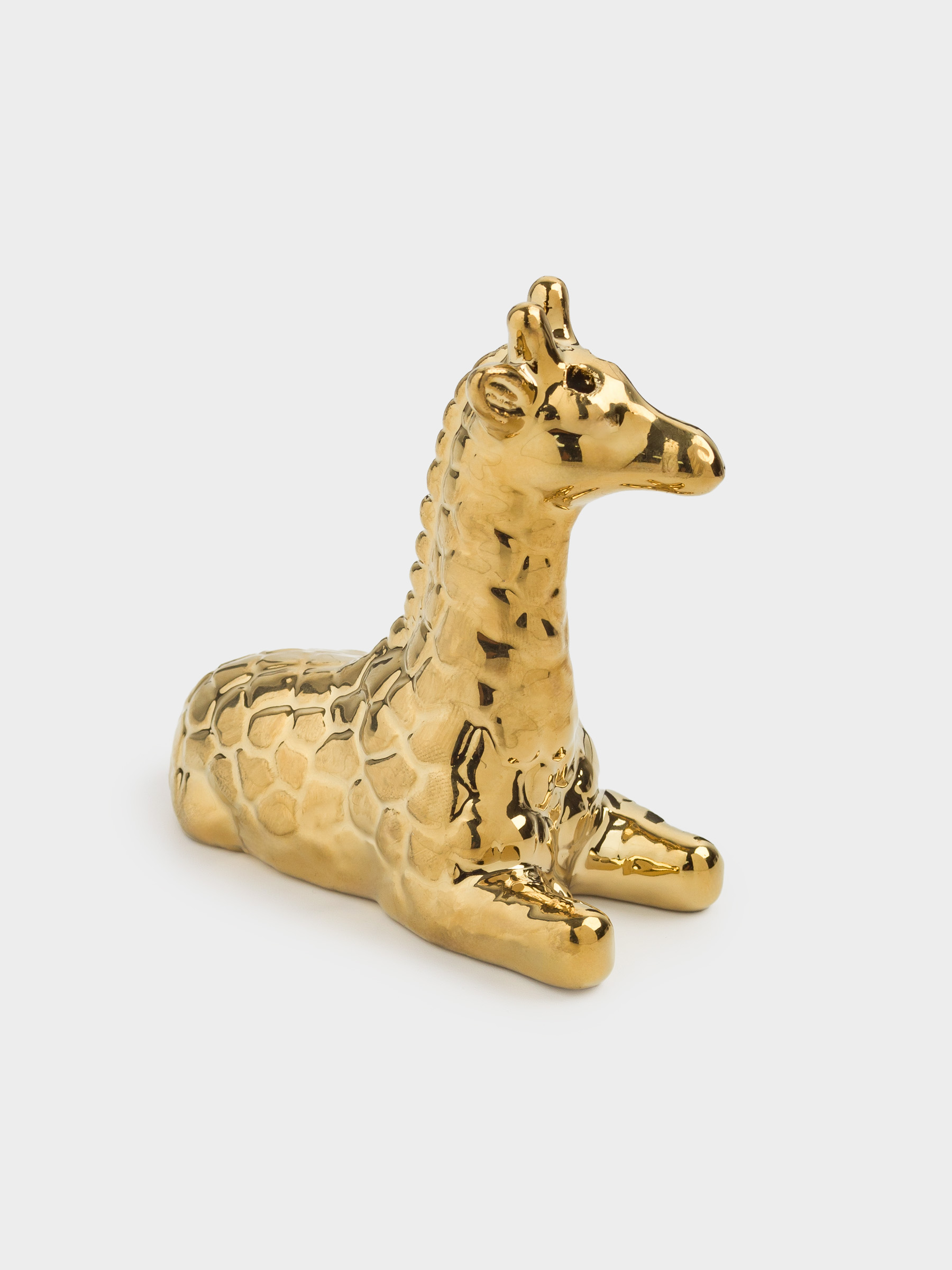Емкость для соли или перца, 9 см, фарфор P, золотистая, Жираф, Giraffe, image-1
