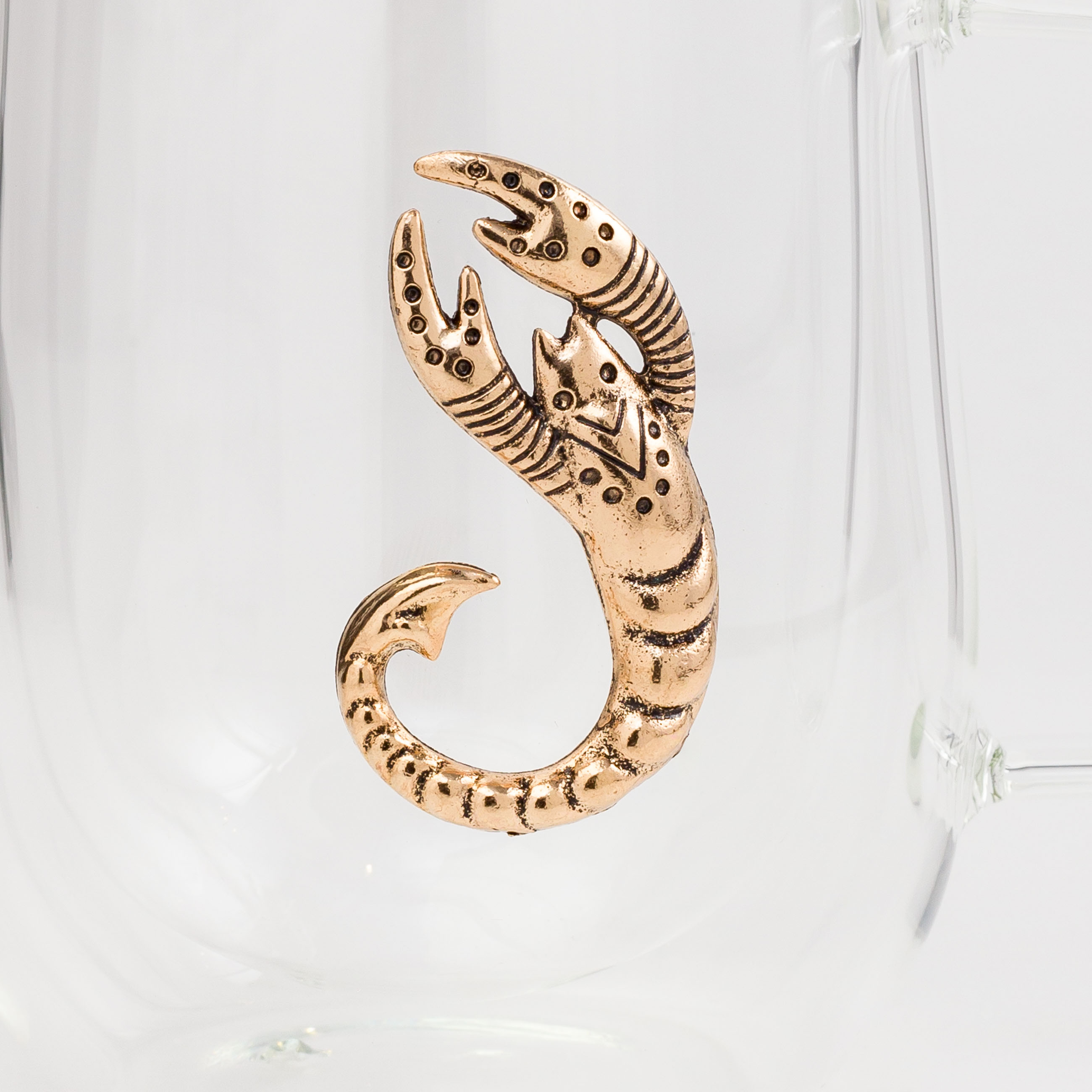 Кружка, 350 мл, стекло Б/металл, золотистая, Скорпион, Air-zodiac, image-4