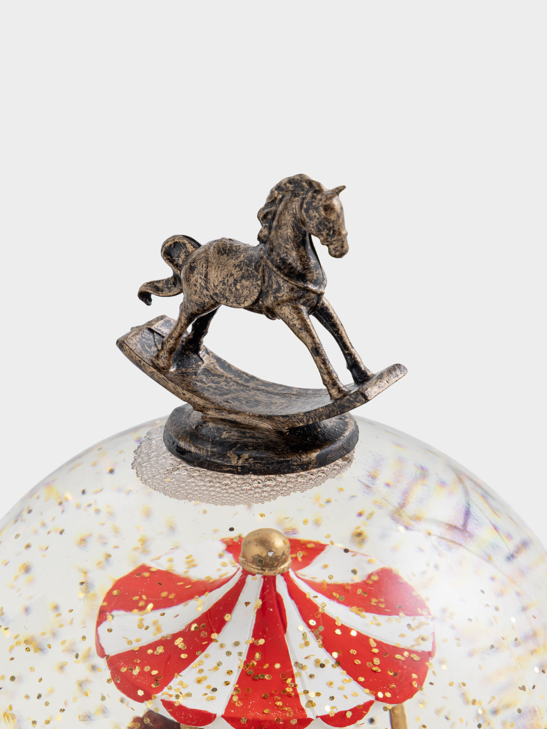 Снежный фонарь, 20 см, с подсветкой, пластик, бронзовый, Карусель, Bronze style, image-2
