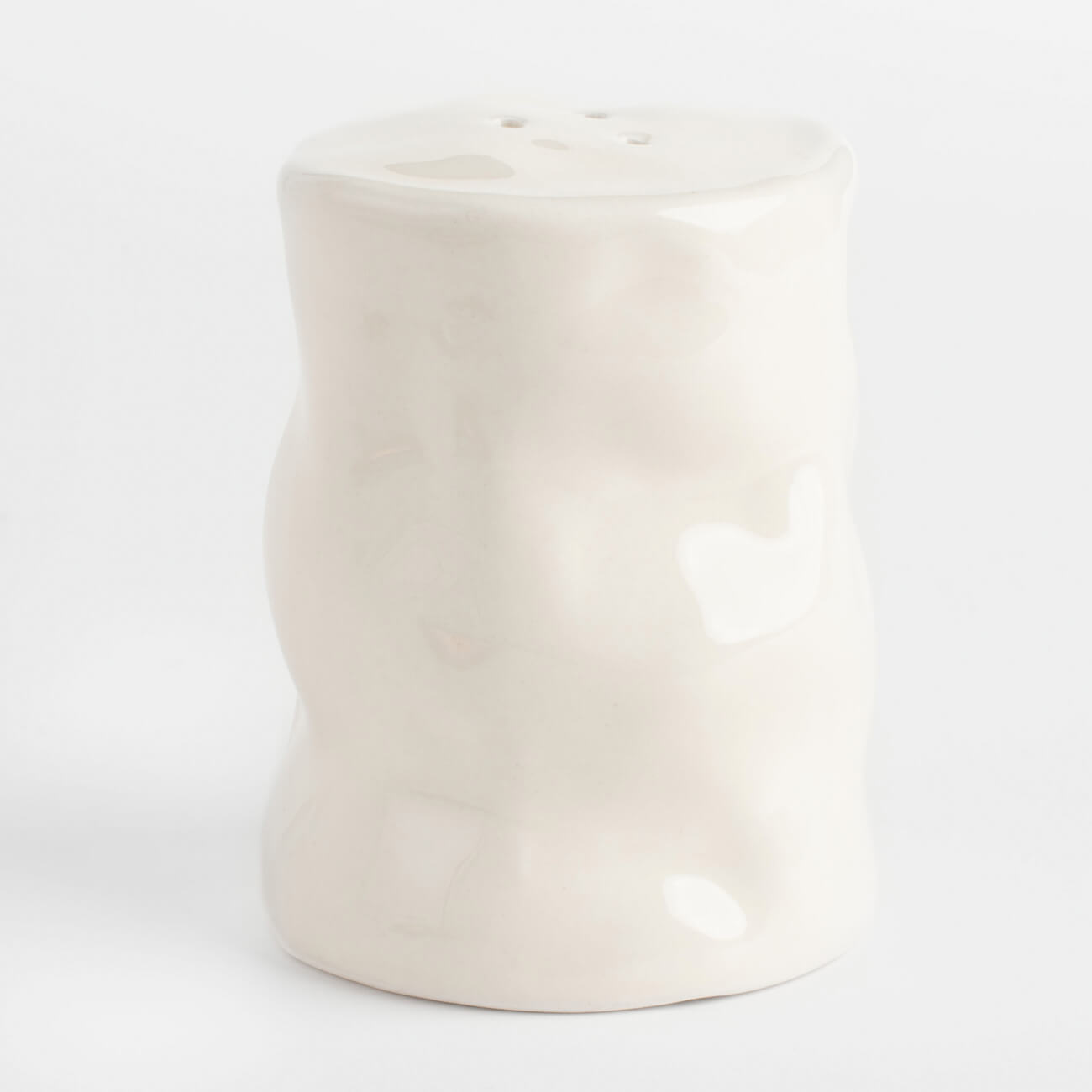 блюдо декоративное 17 см керамика молочное мятый эффект crumple Емкость для соли или перца, 7 см, керамика, молочная, Мятый эффект, Crumple