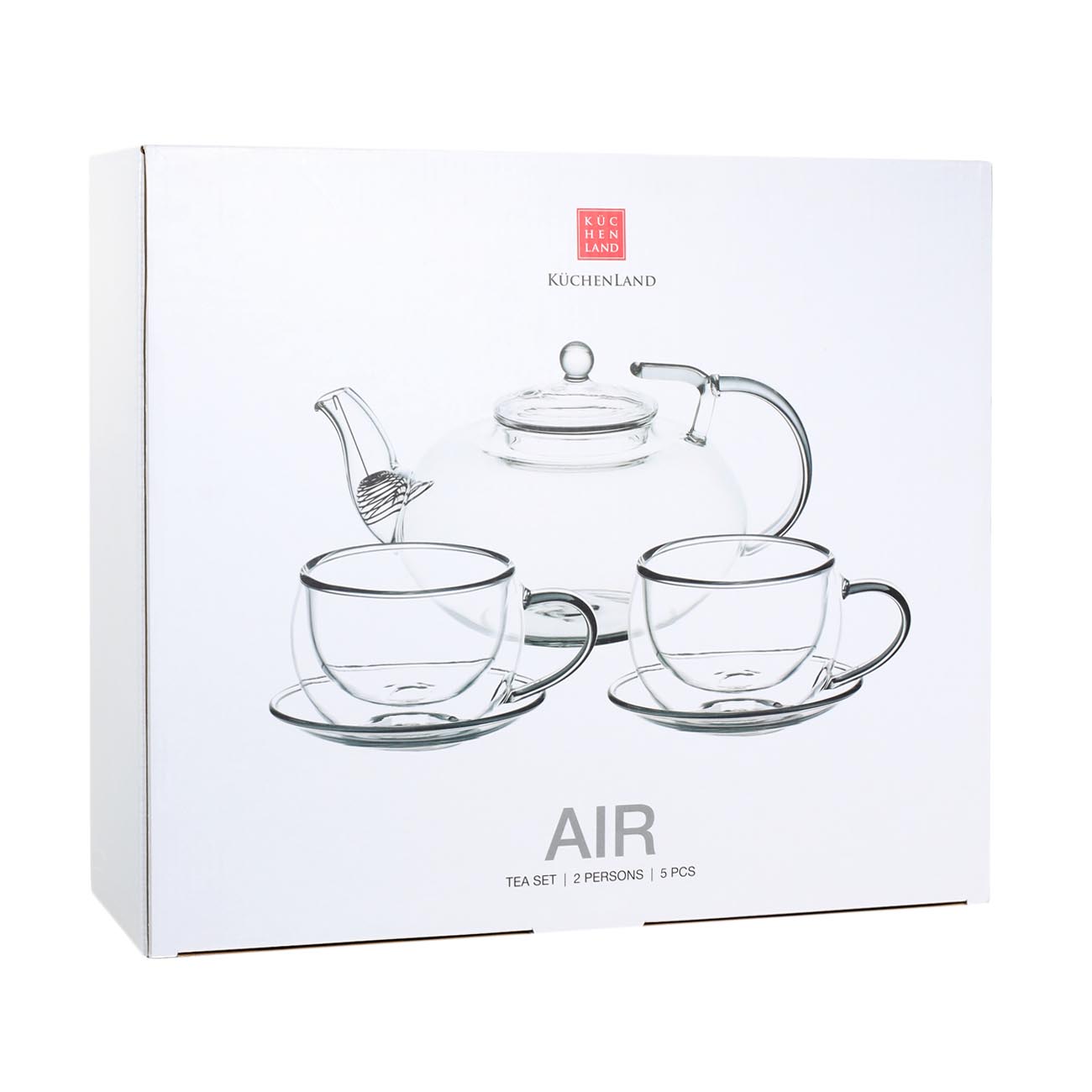 Набор чайный, 2 перс, 5 пр, чайник с фильтром, стекло Б, New Ella, Air изображение № 6